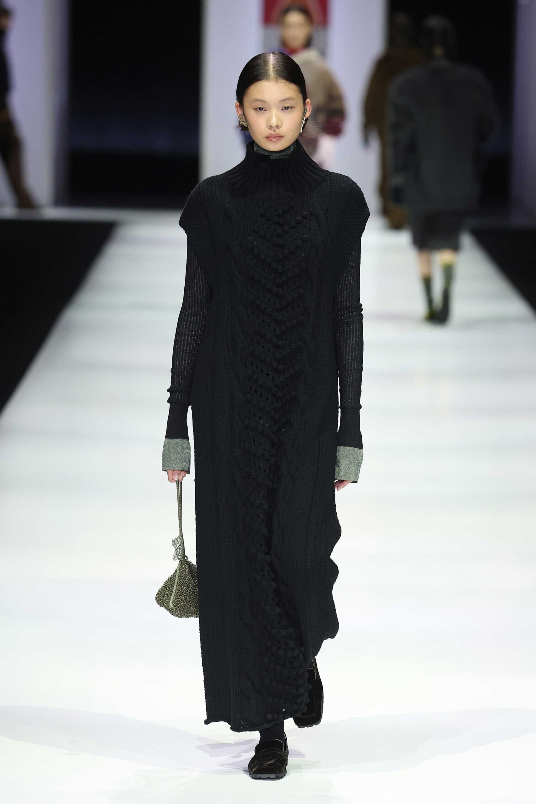 black wool maxi dress