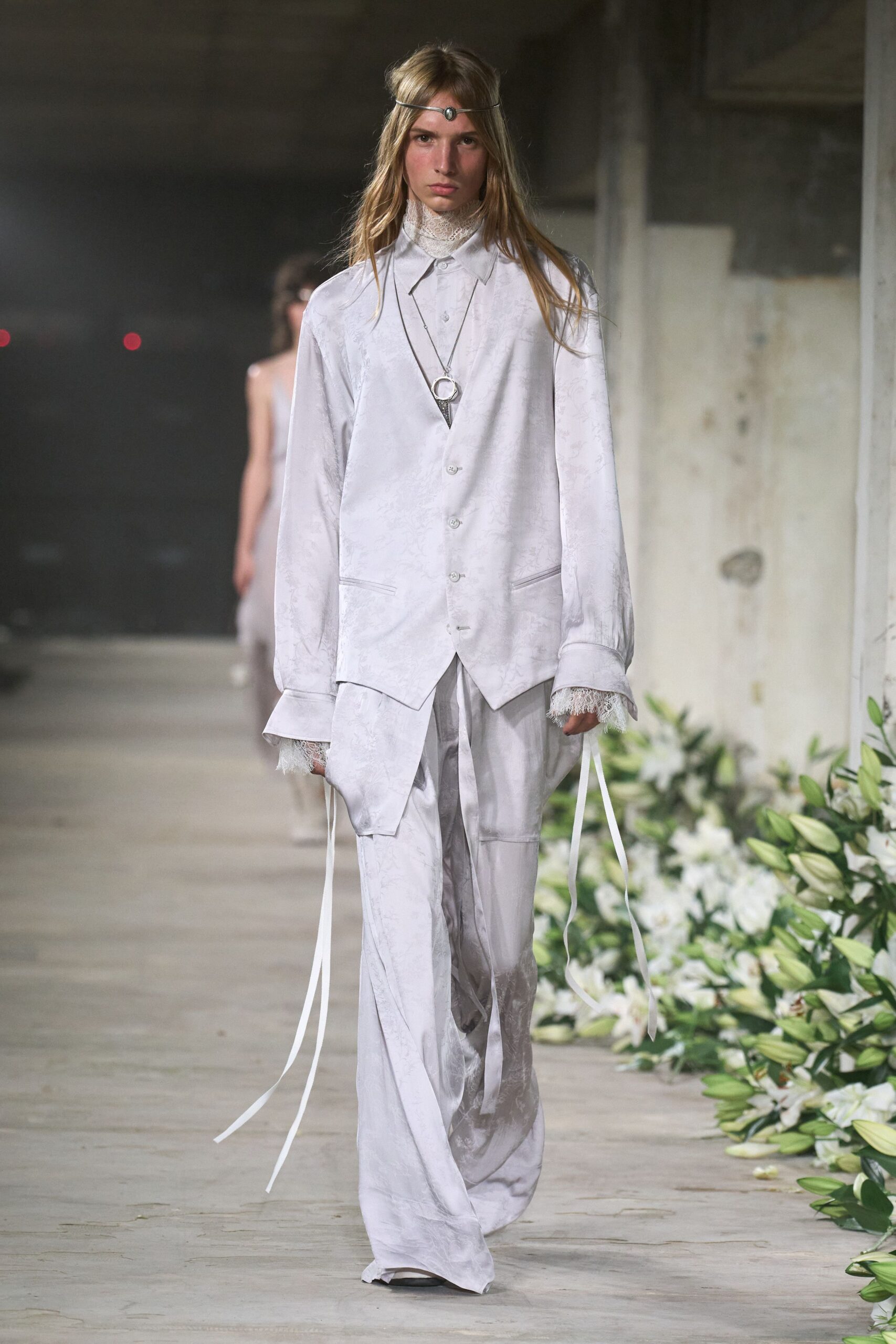 white relaxed shirt and pants