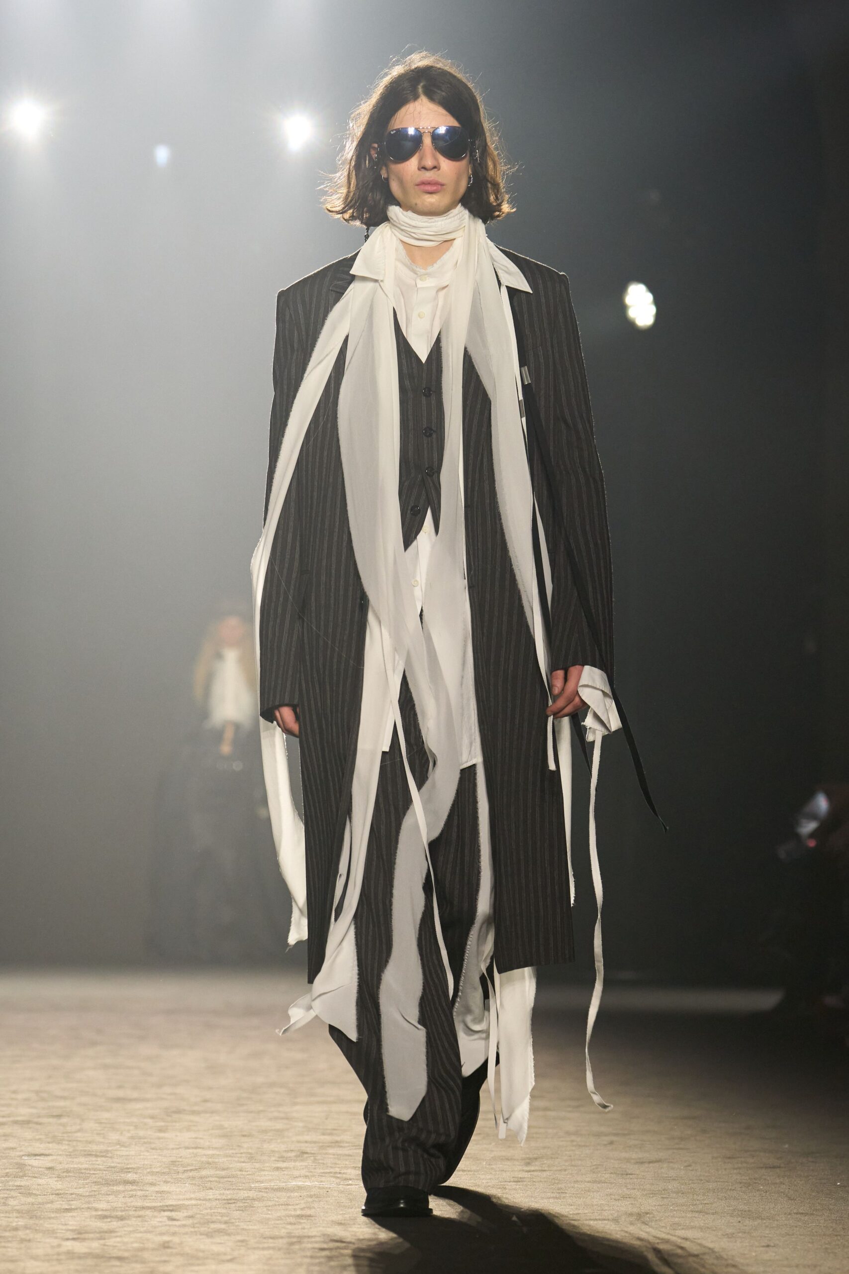 black and white tailored suit