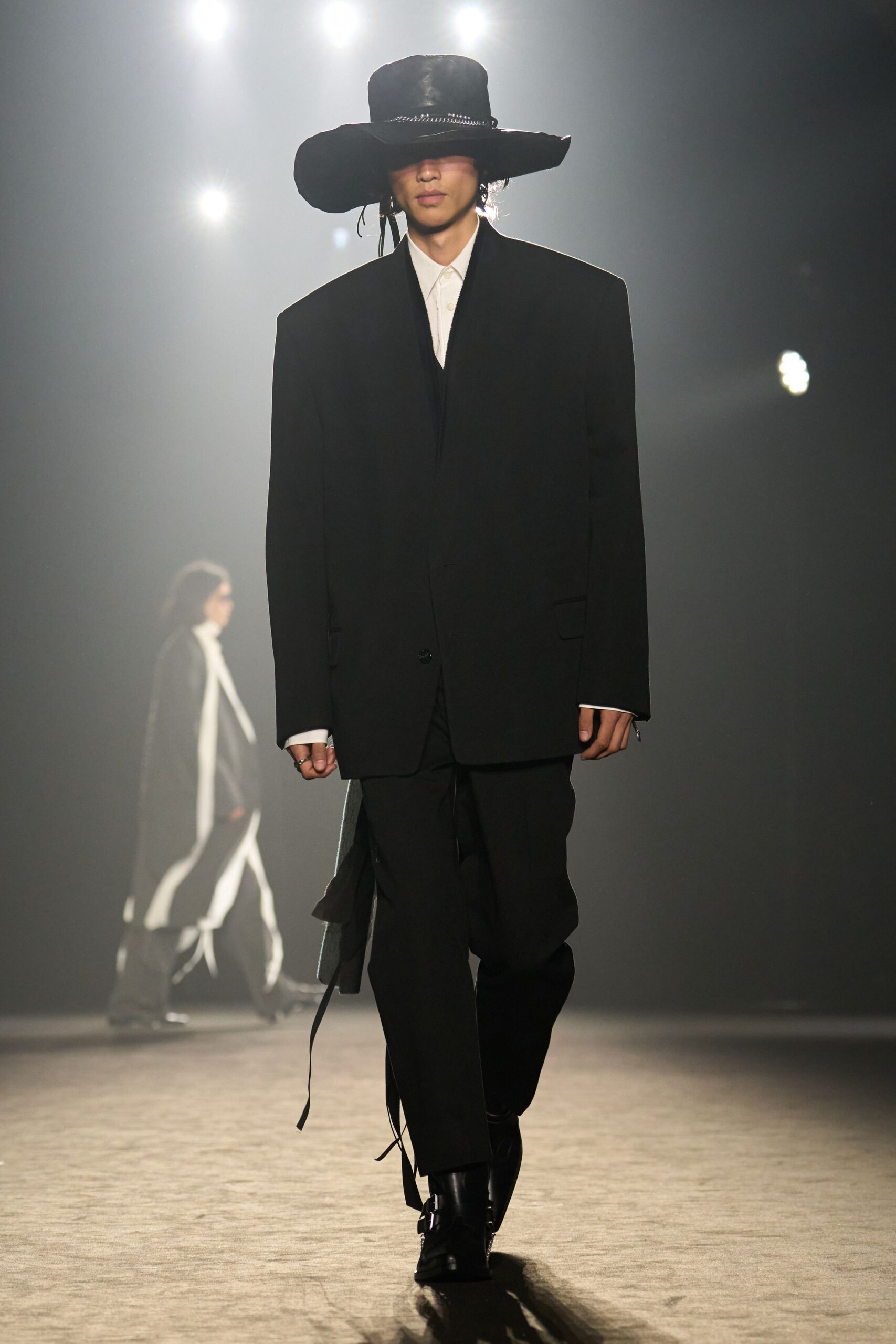 black oversized blazer with white shirt