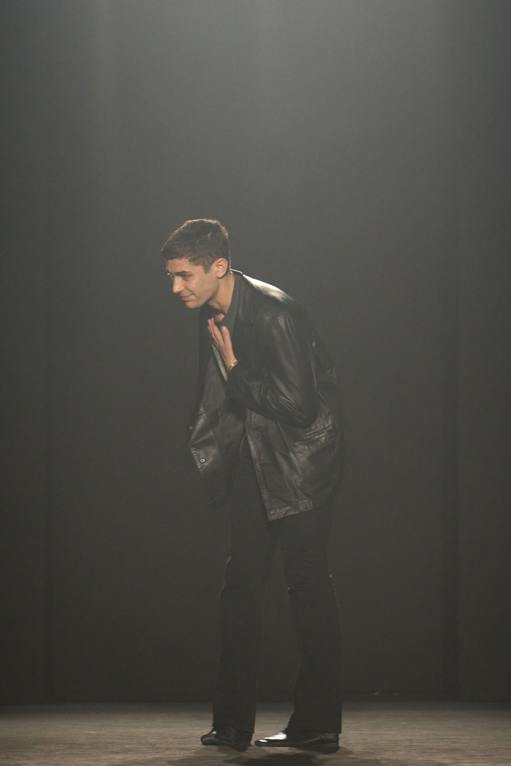 black leather jacket and pants