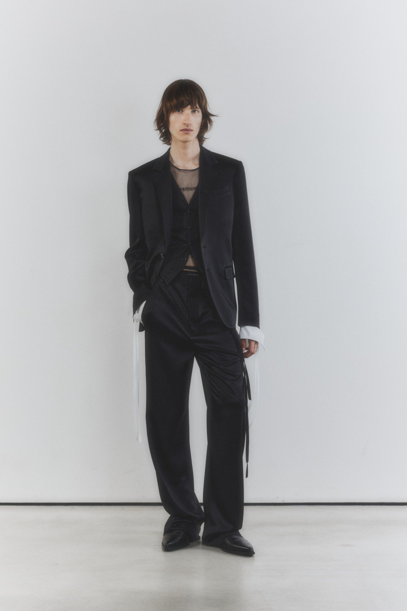 black cotton sleeveless v-neck fitted buttoned sheer vest