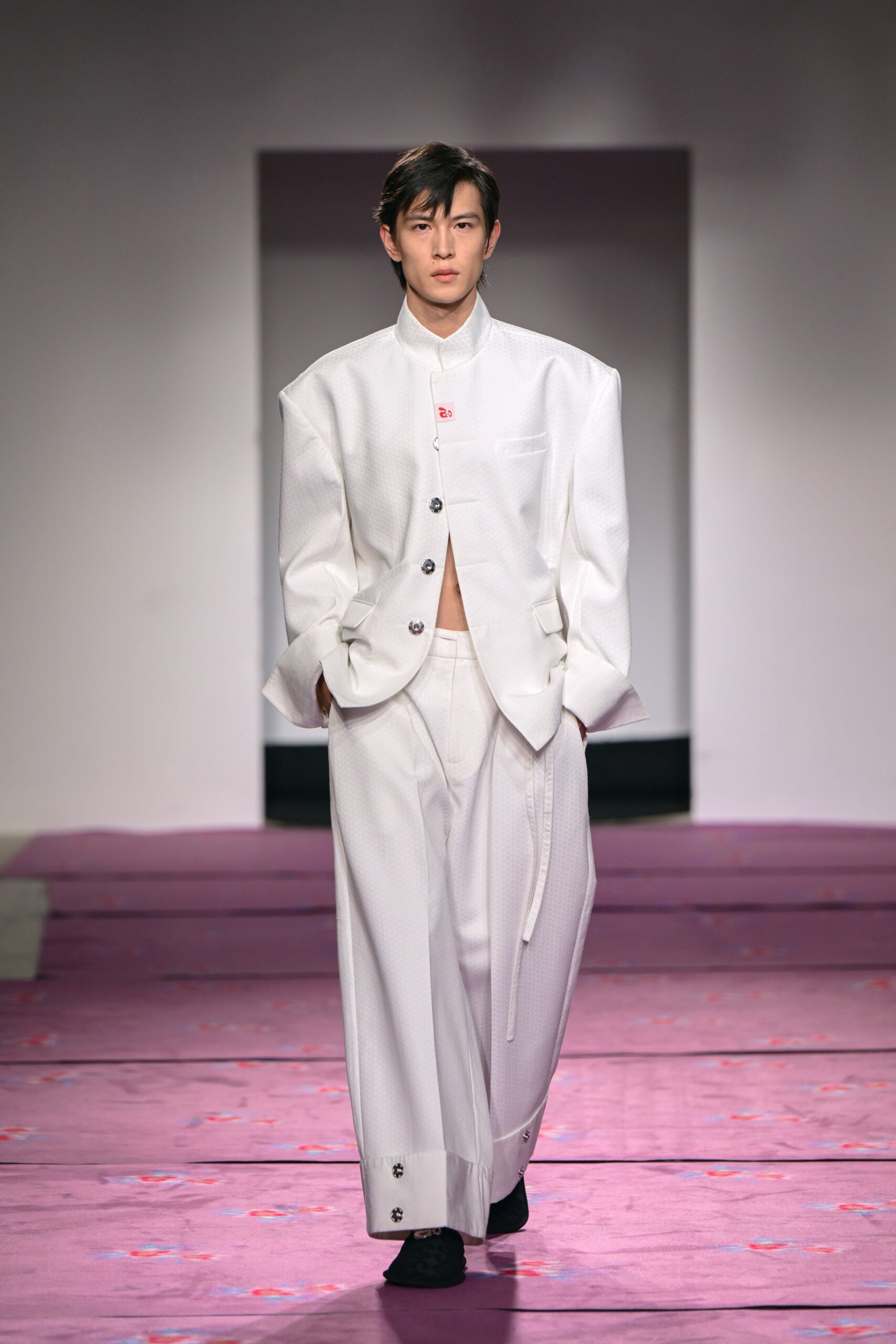white relaxed jacket and pants
