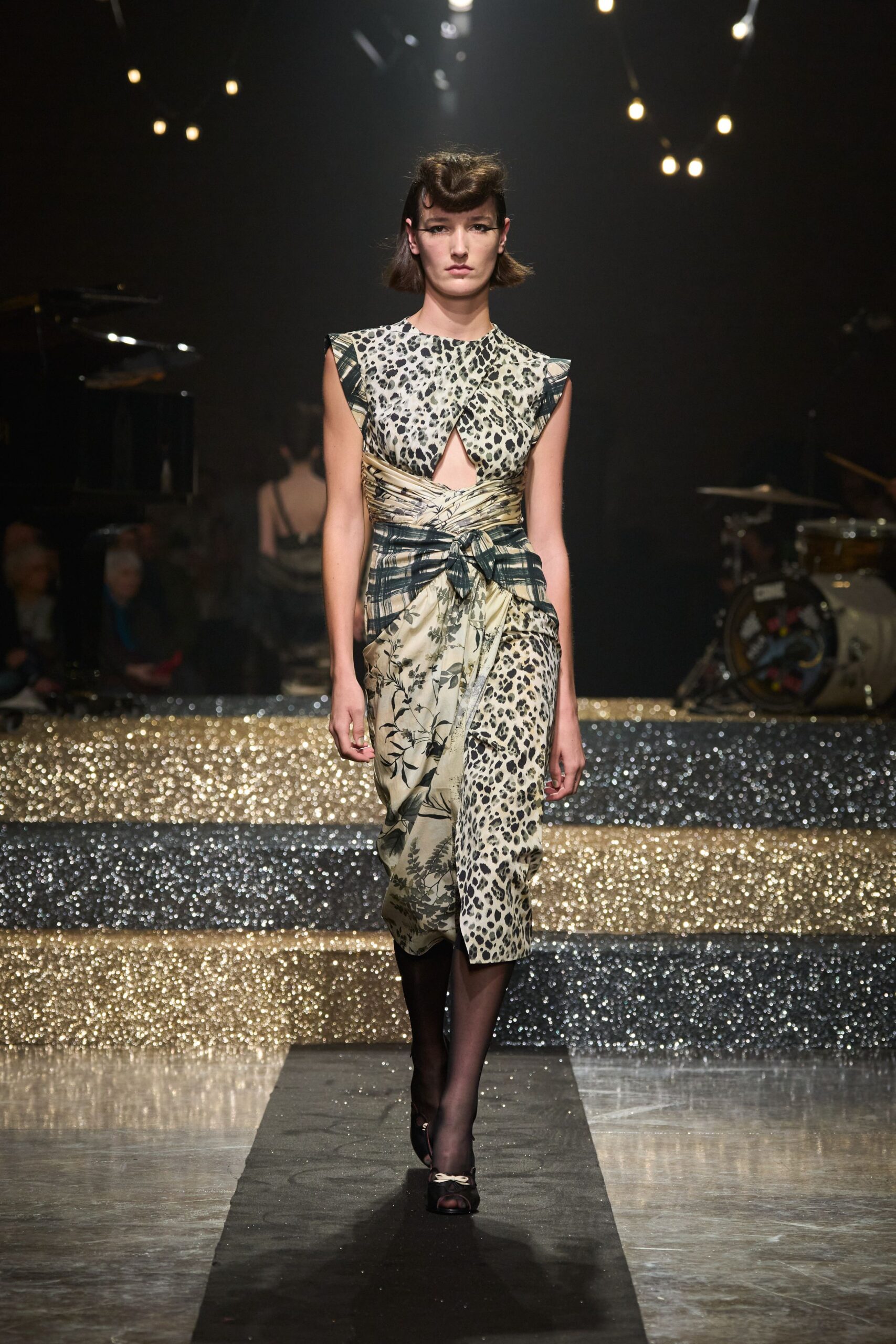 multi printed midi dress