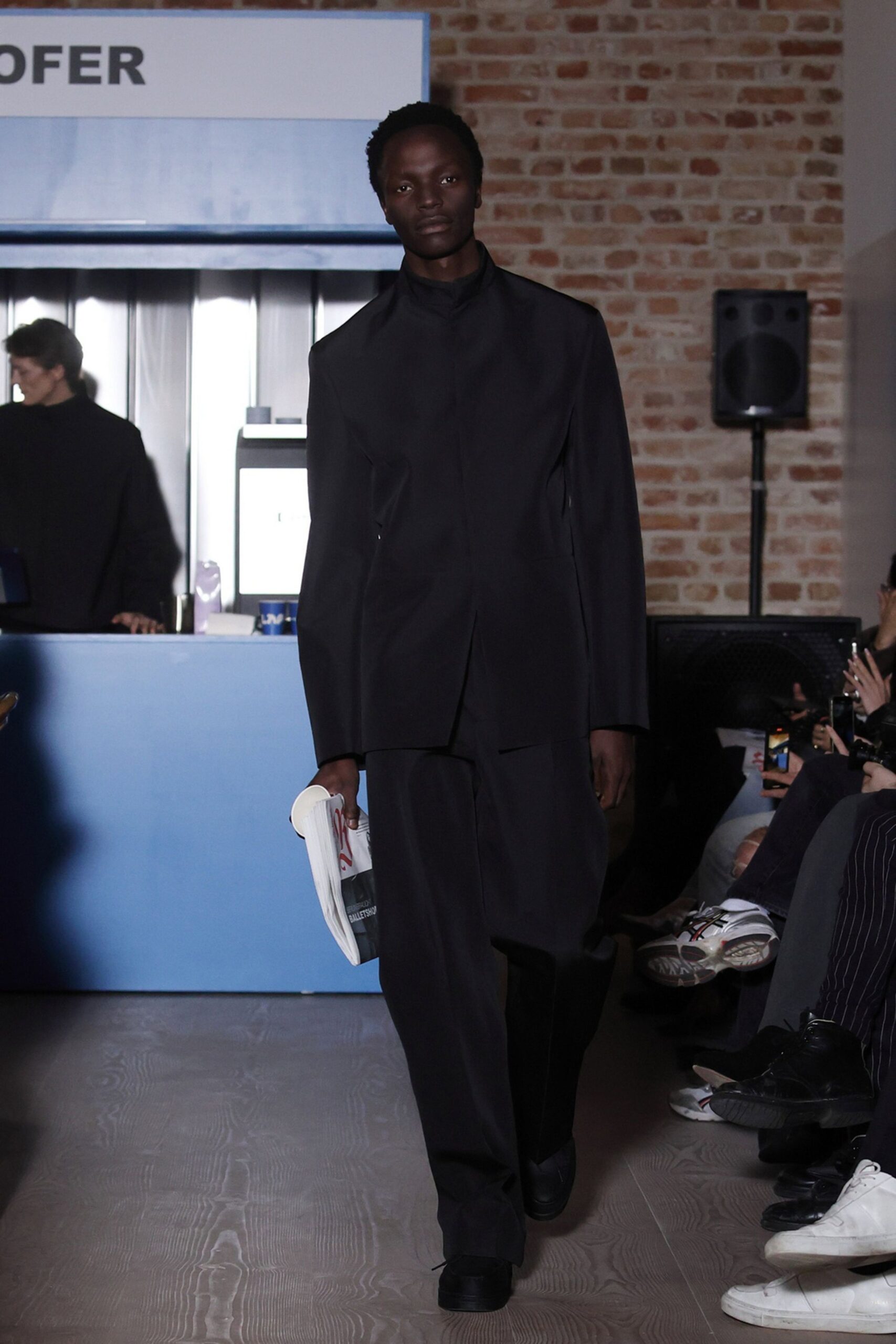black tailored suit with shoes