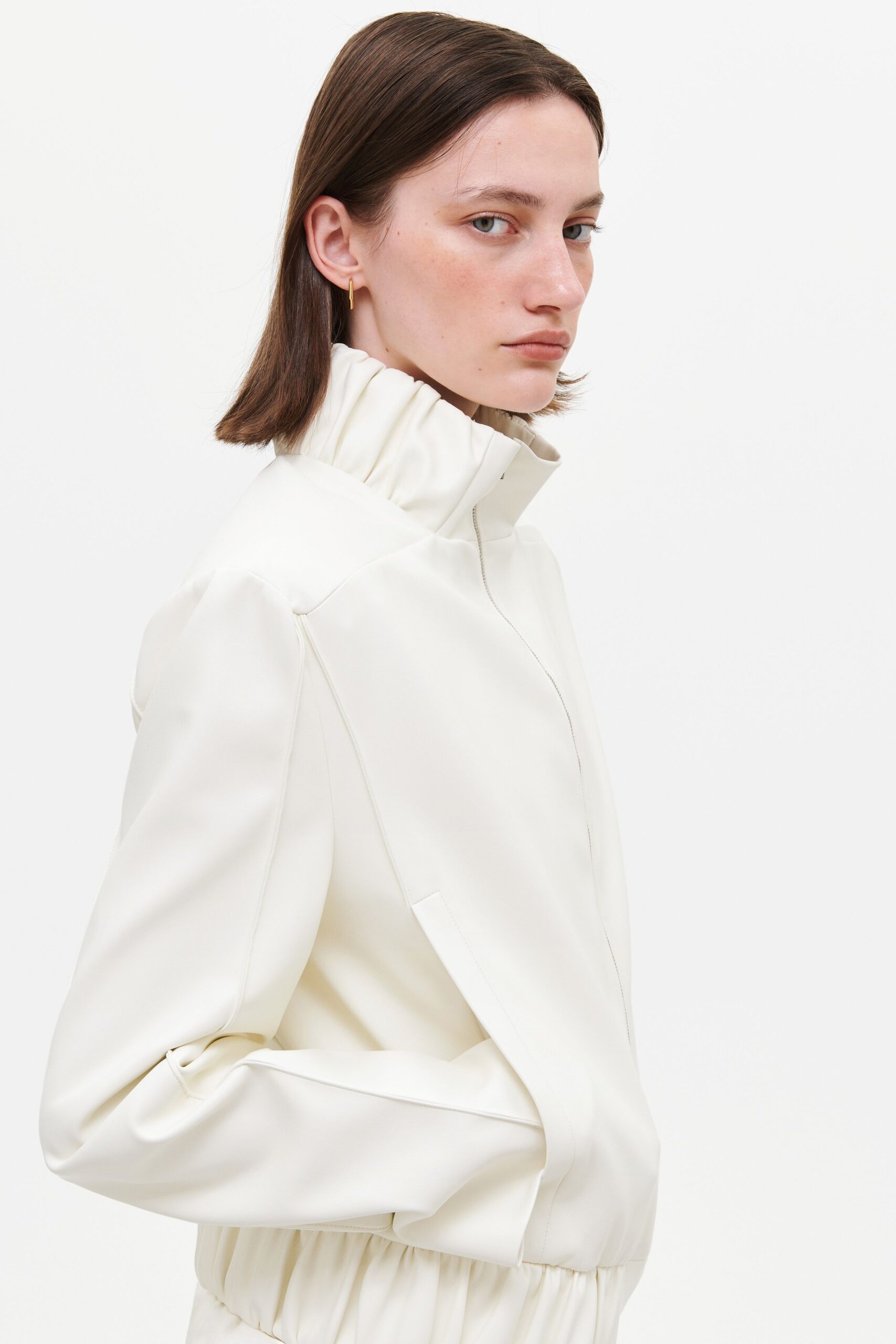 white neoprene relaxed jacket