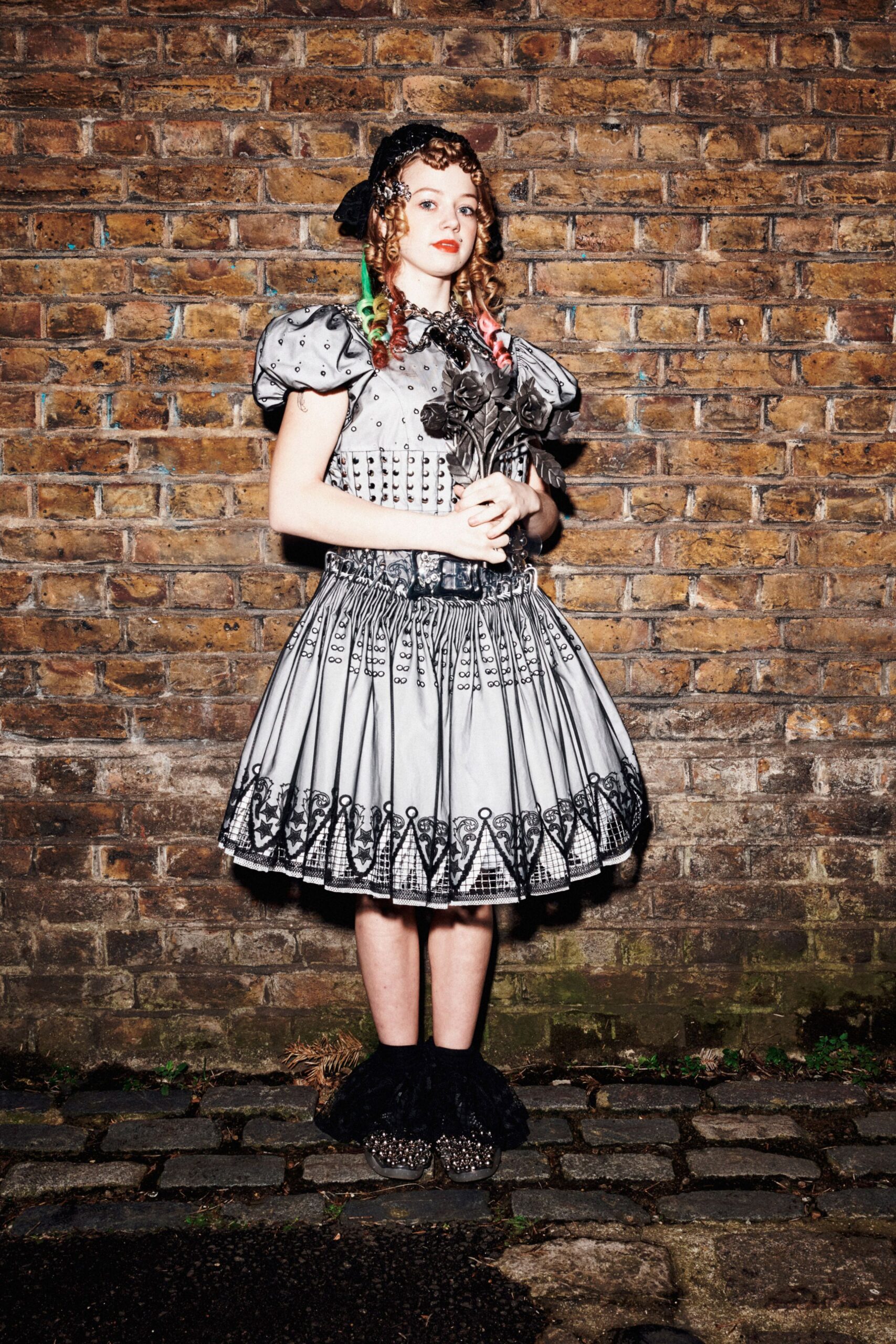 black and white pleated mini dress