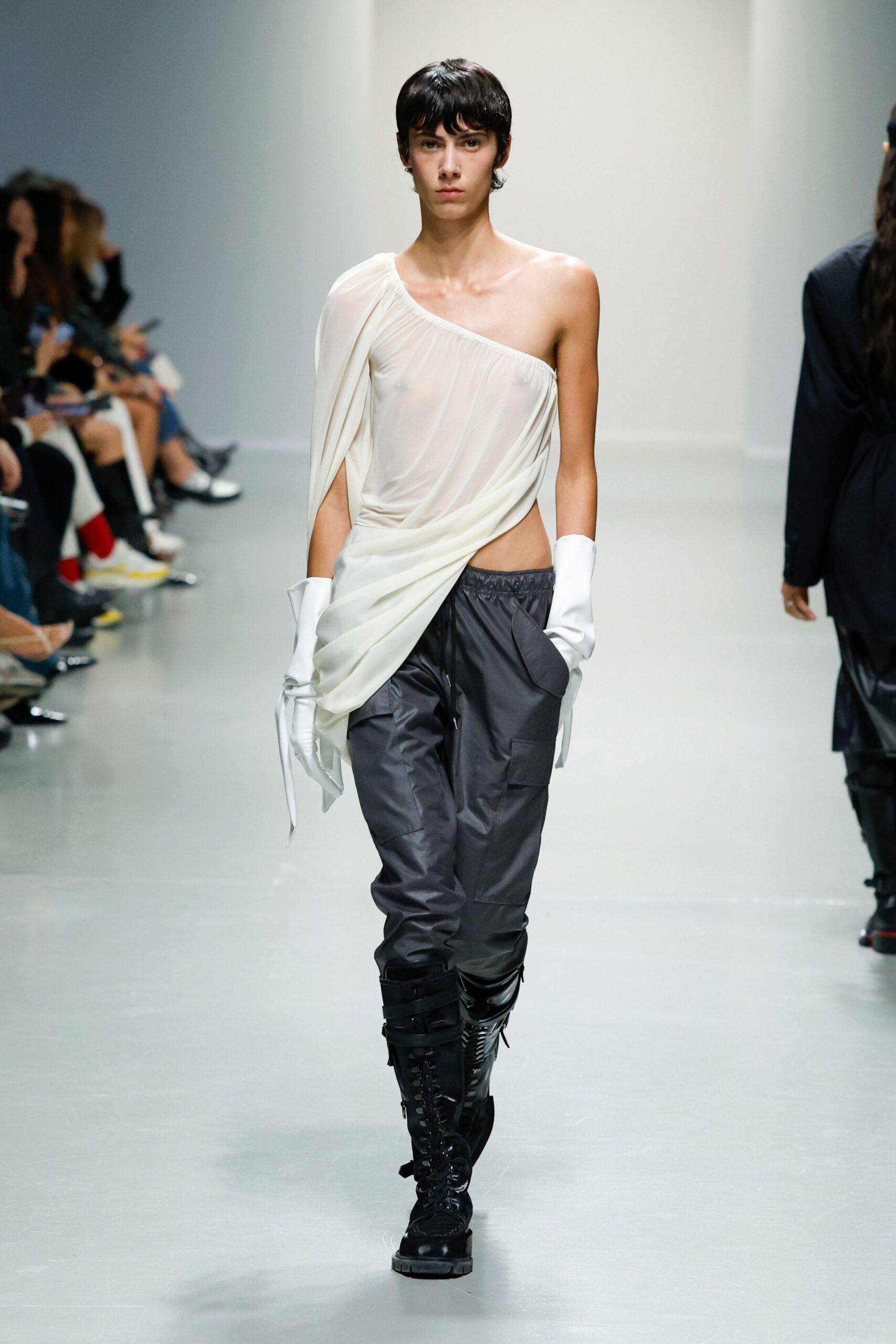 white silk gloves