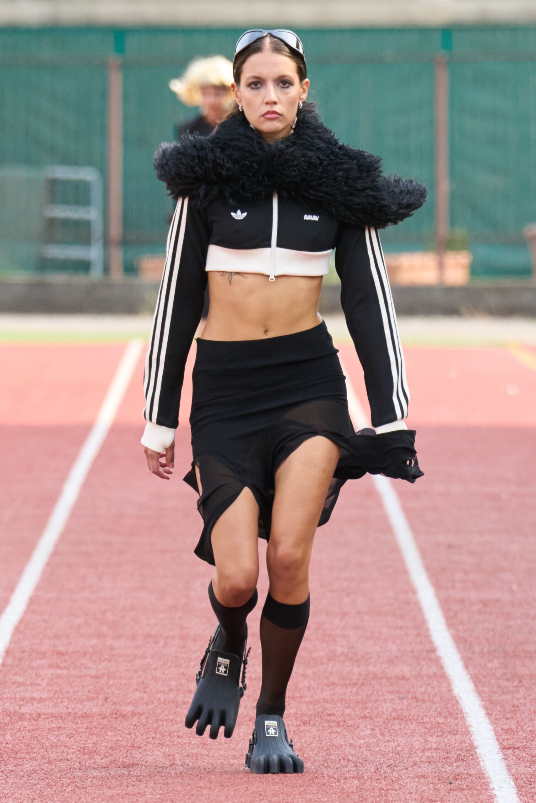 black fur relaxed scarf