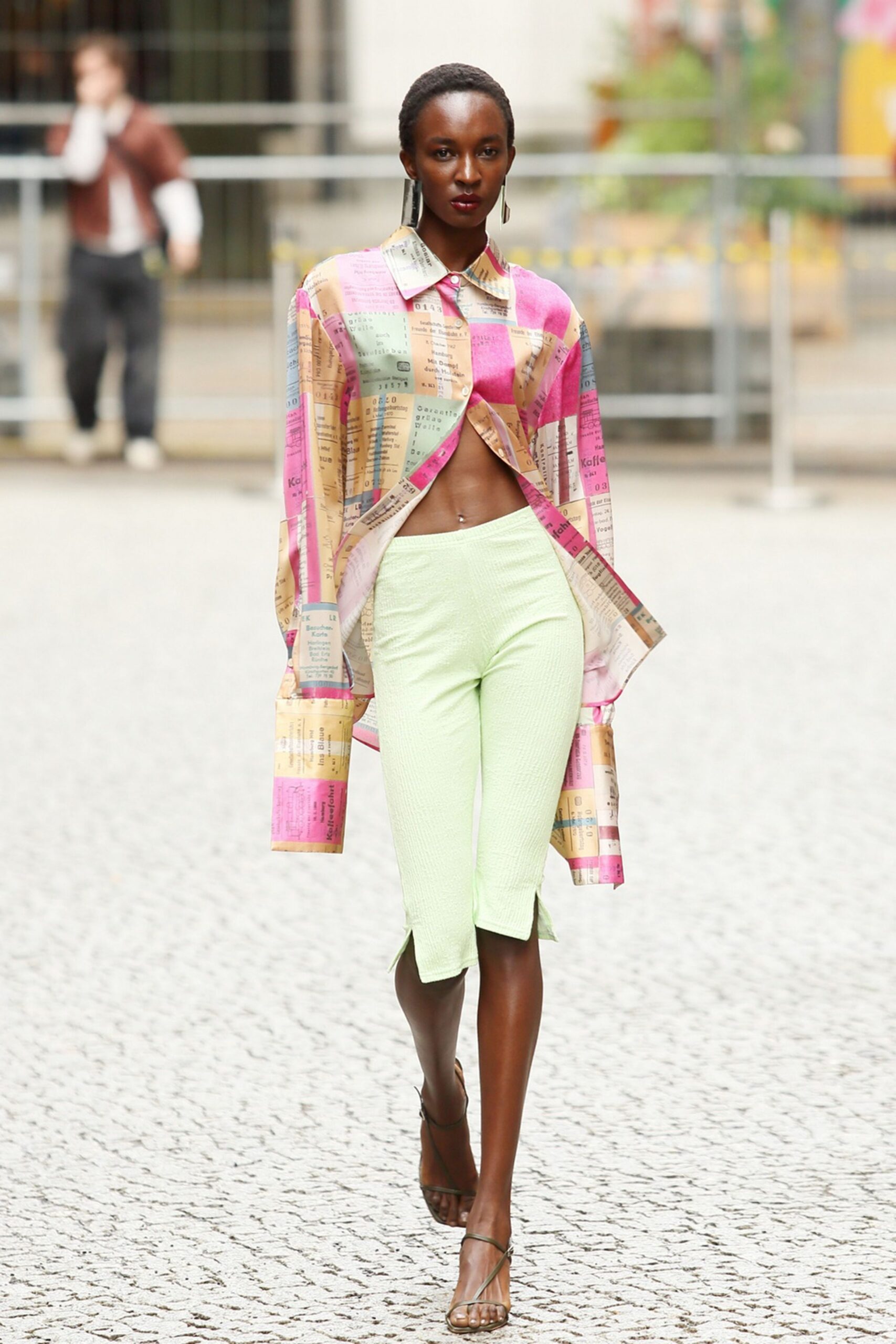 multi cotton long-sleeve collared relaxed buttoned shirt