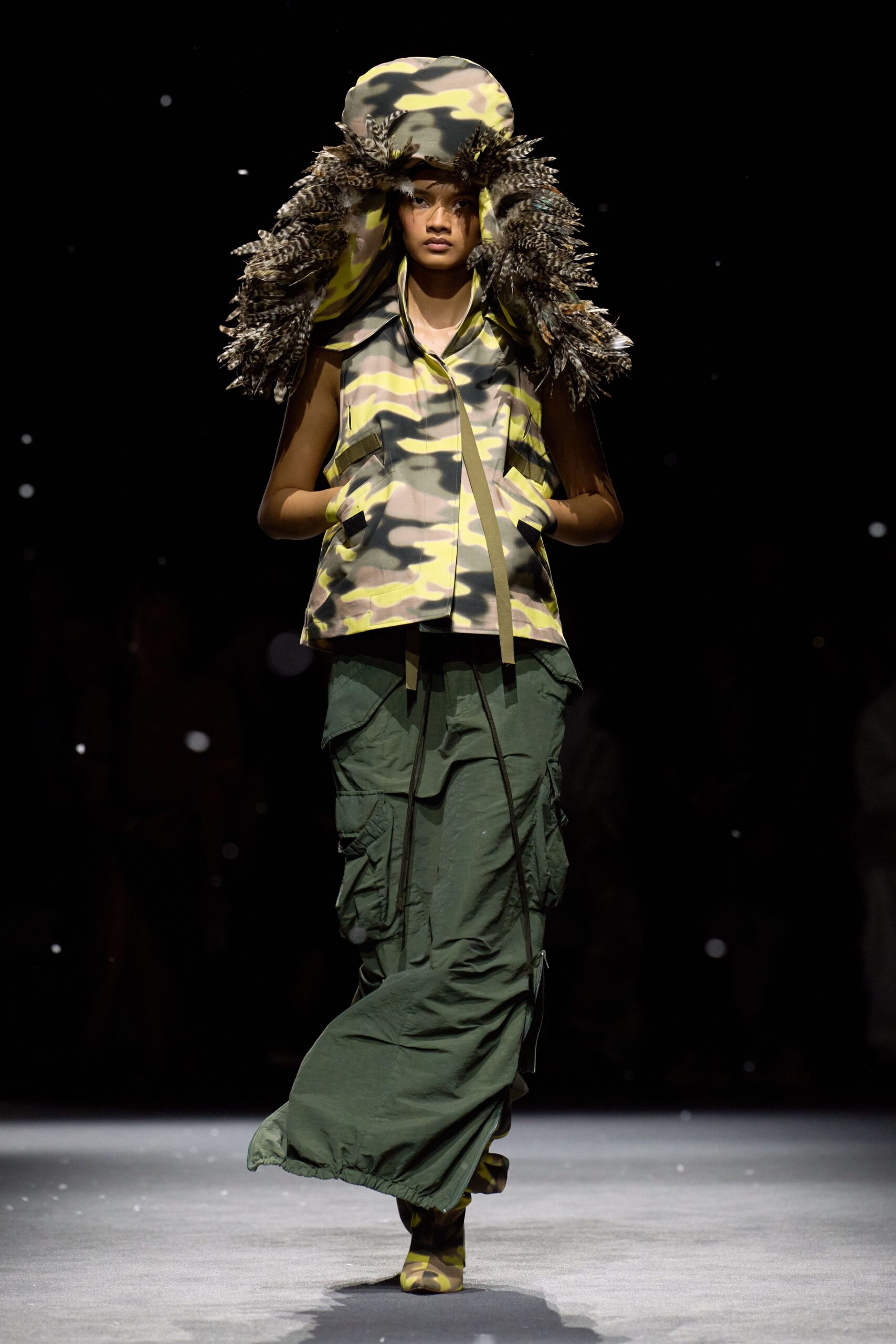 camouflage top with cargo skirt