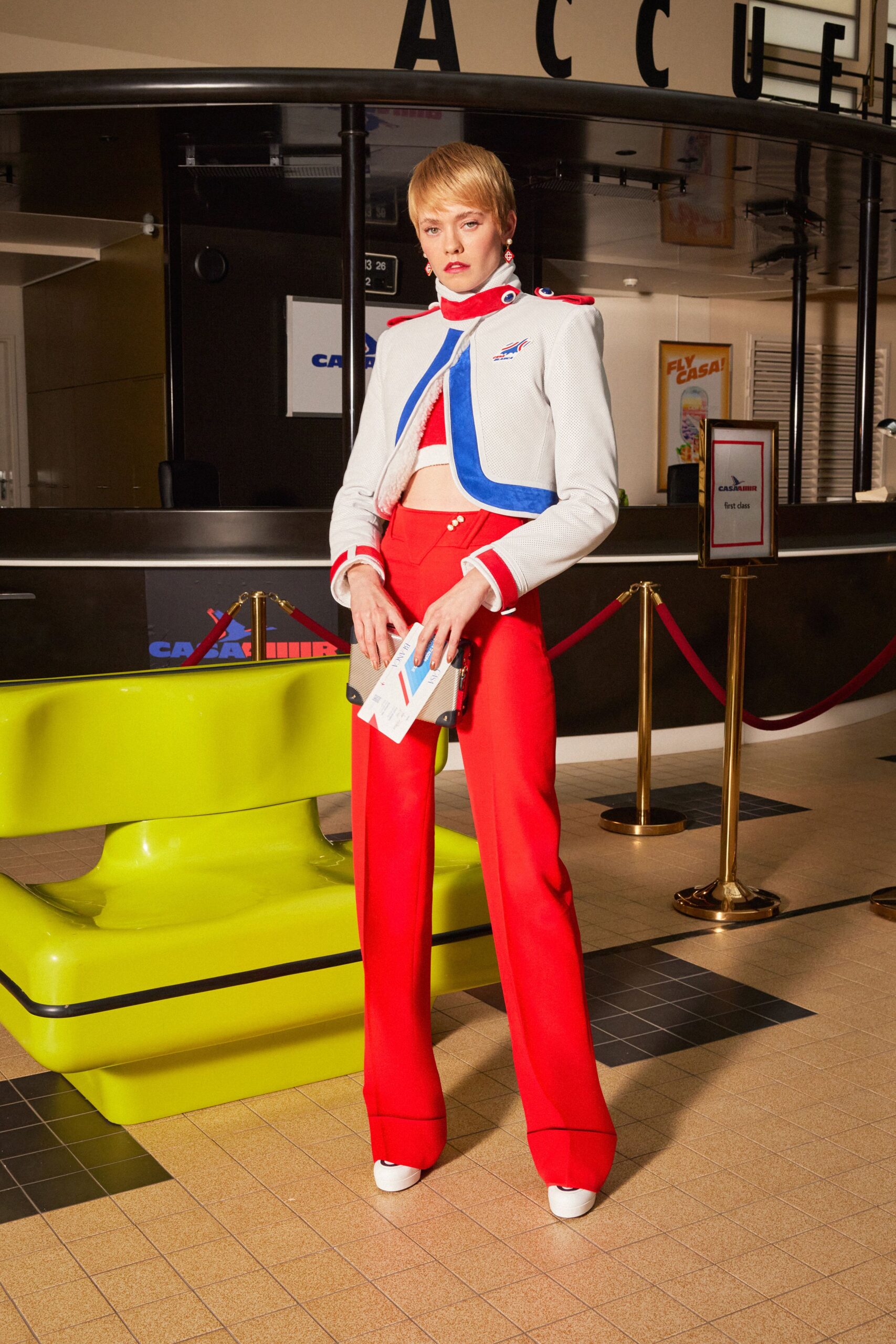 white mesh long-sleeve high-neck structured color-blocked textured jacket