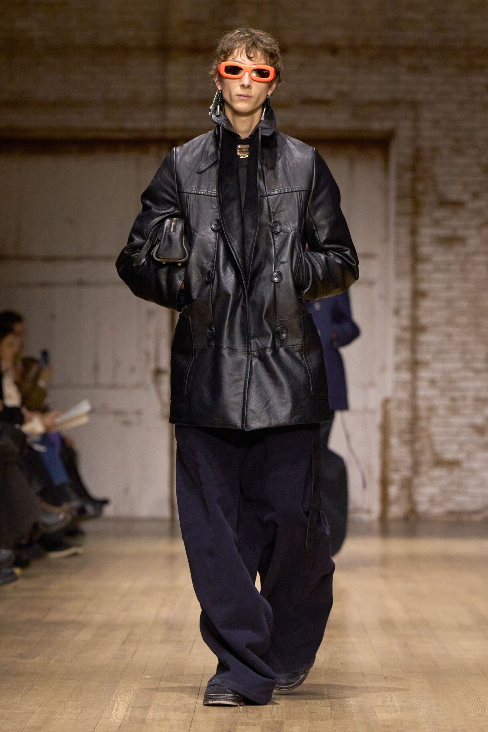 black leather relaxed jacket