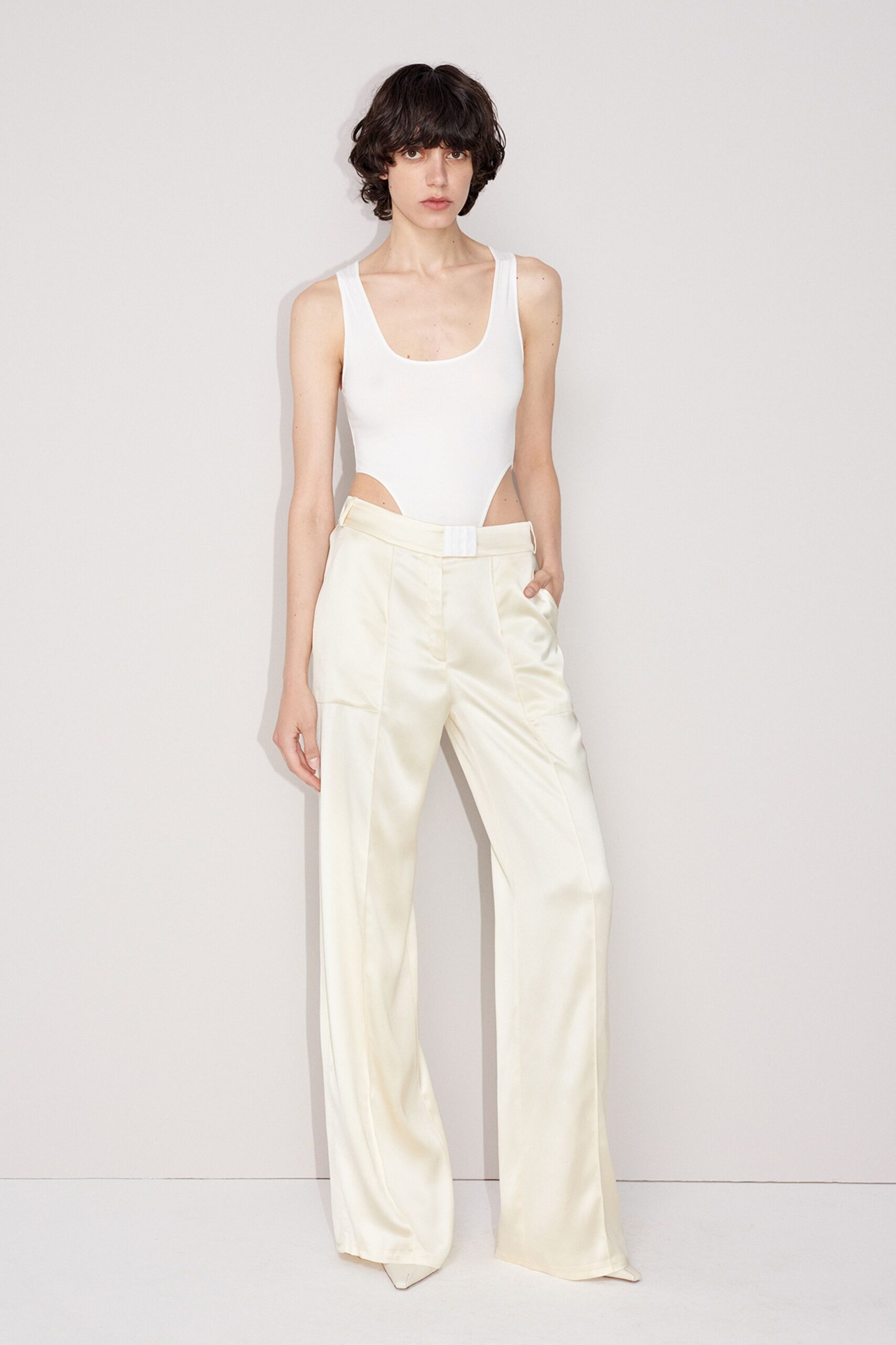 ivory silk relaxed wide-leg pants