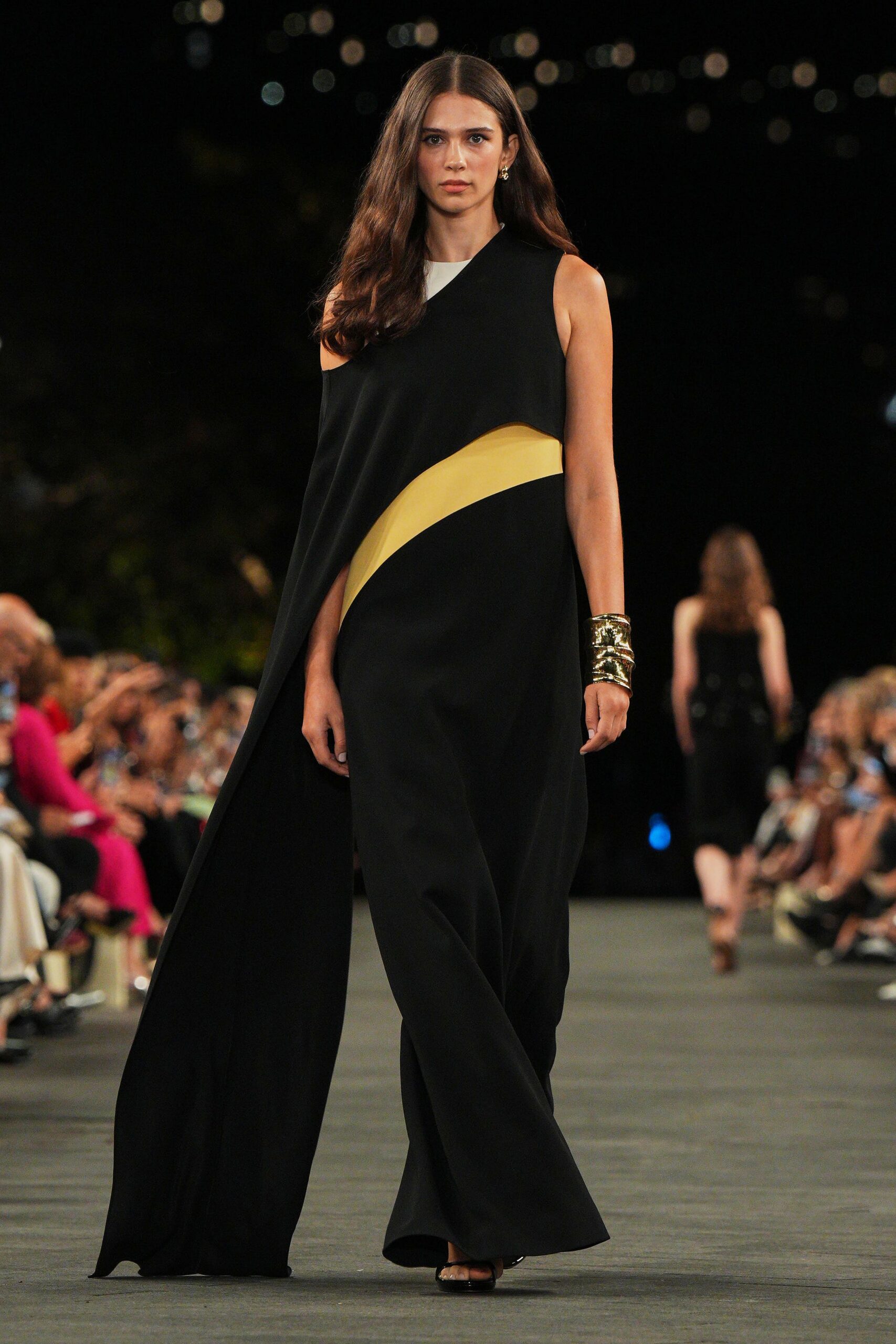 black color-blocked jumpsuit