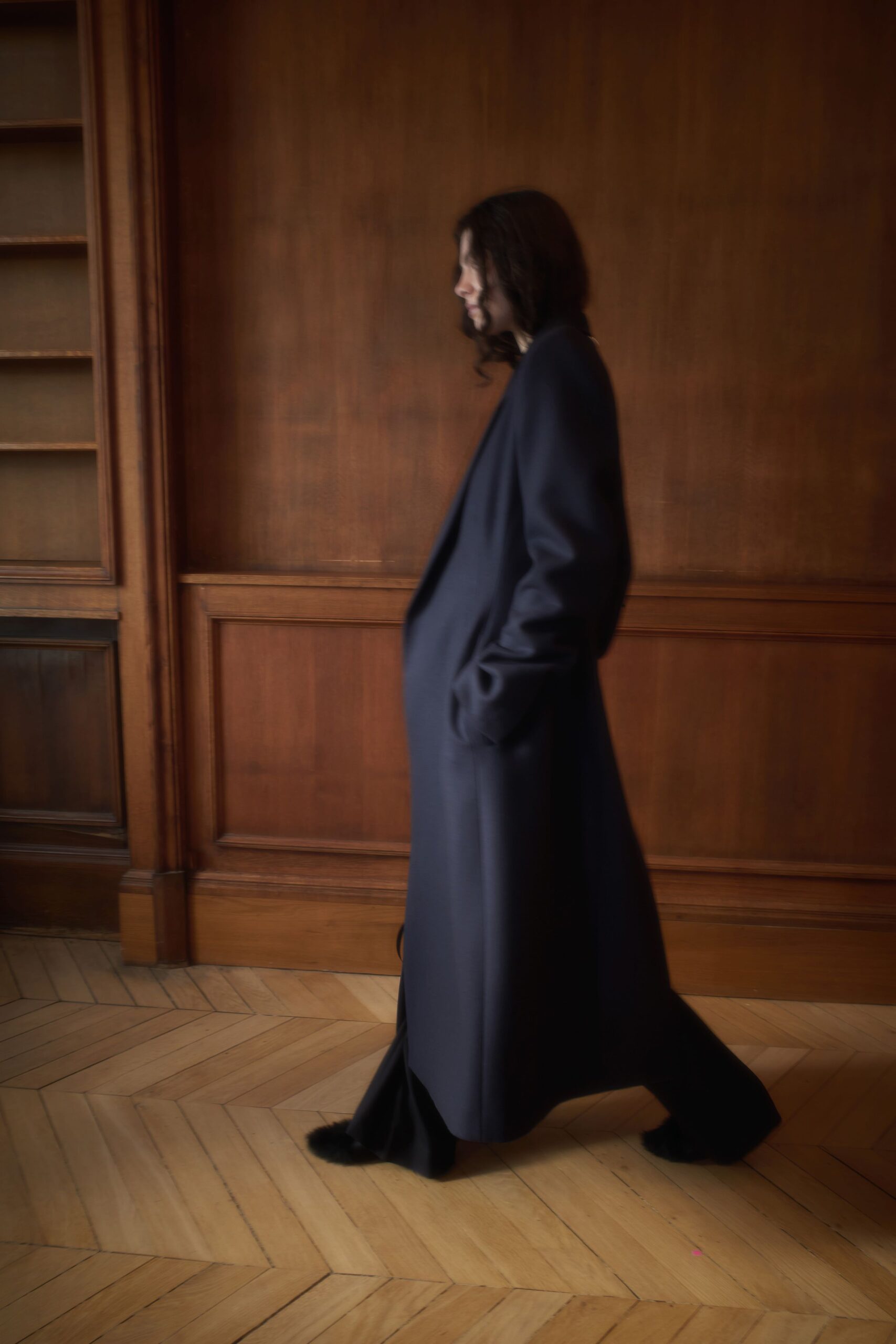 oversized black wool coat