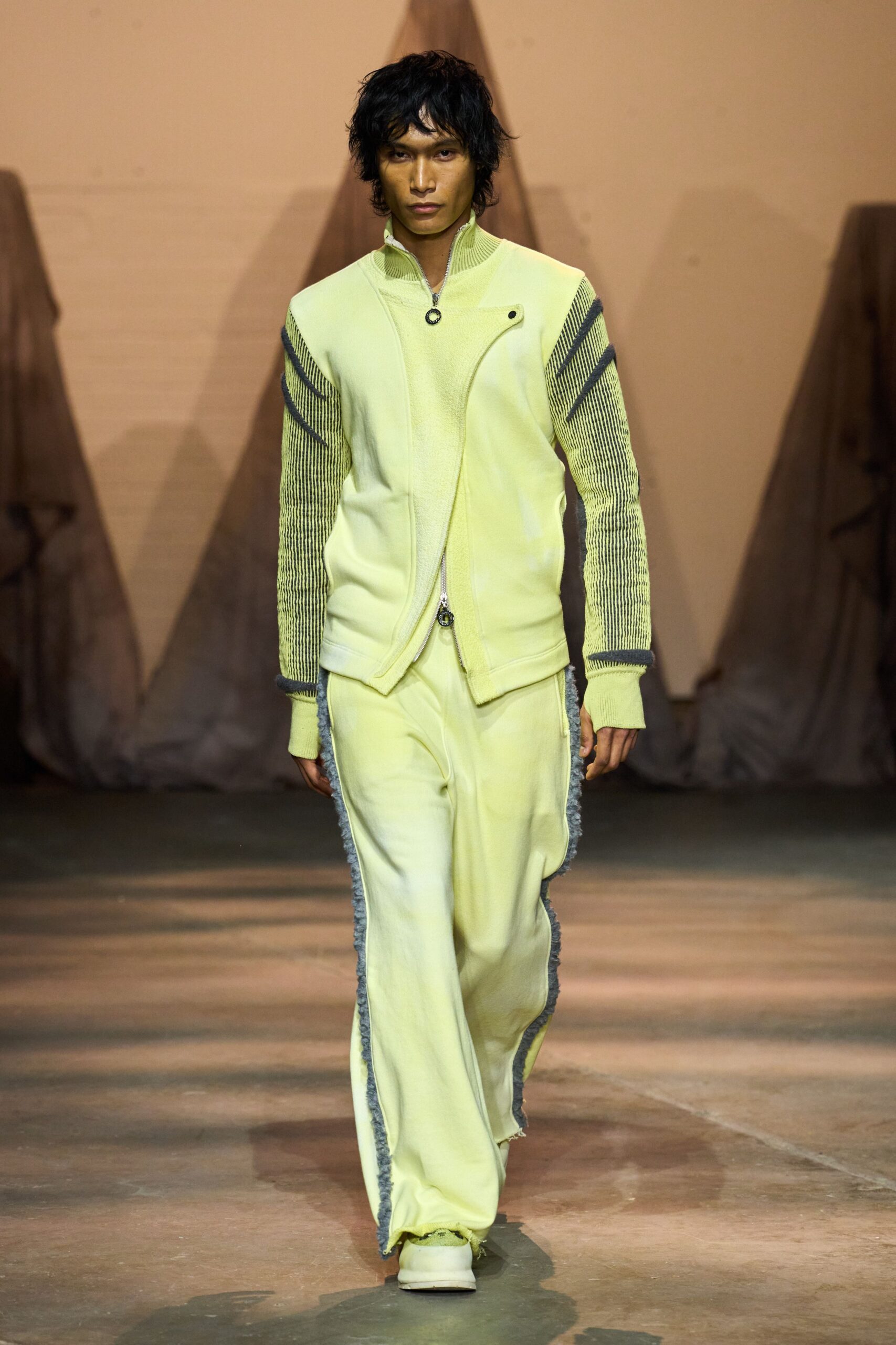 yellow cotton relaxed wide-leg pants