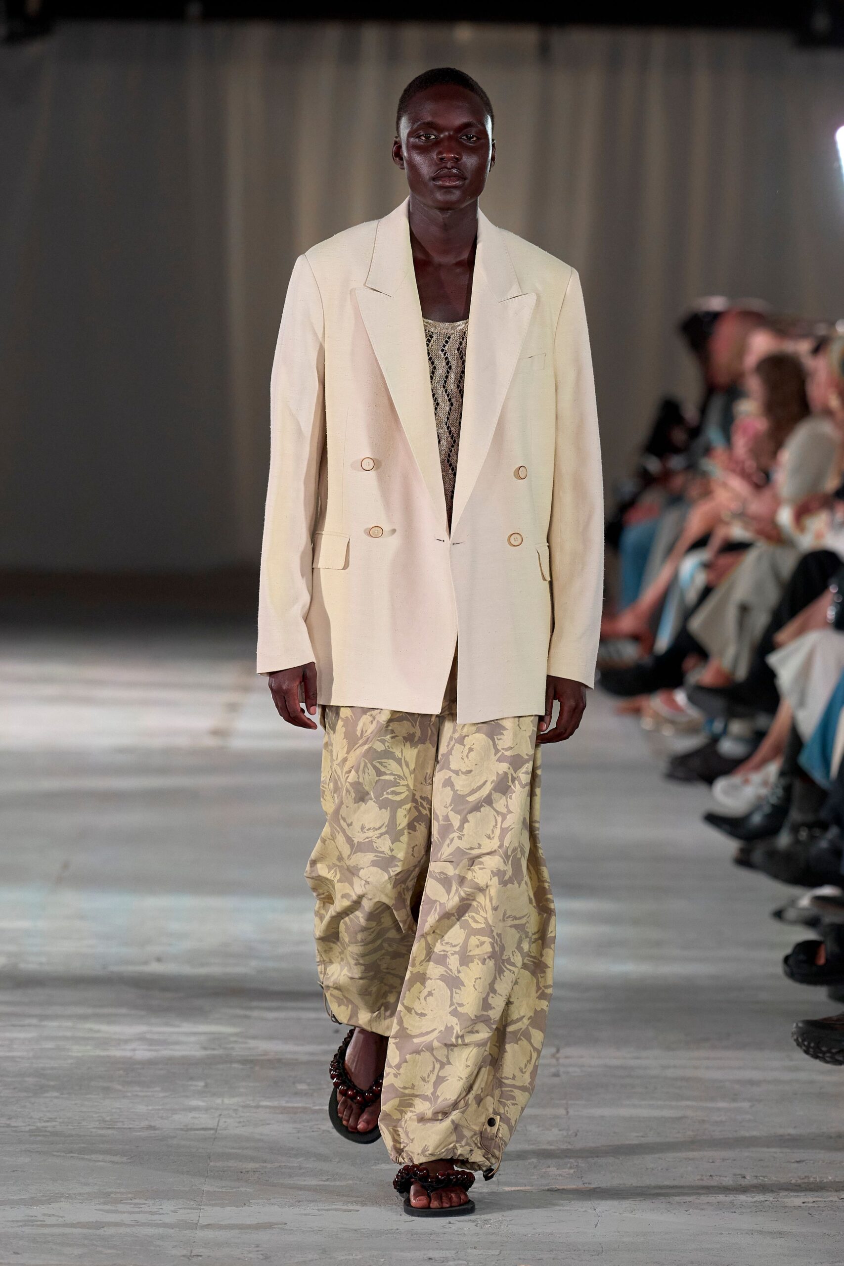 beige cotton relaxed flared pants