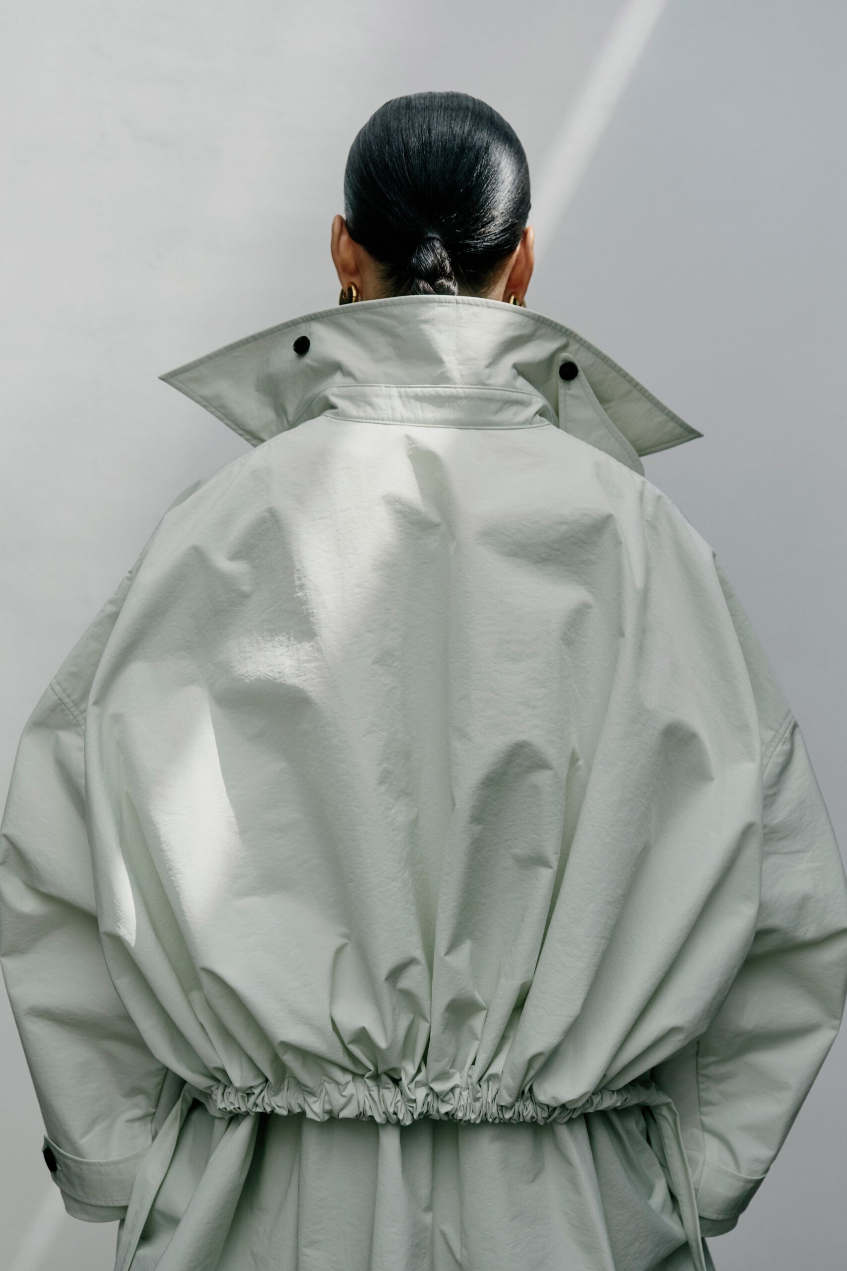 oversized gray cotton coat