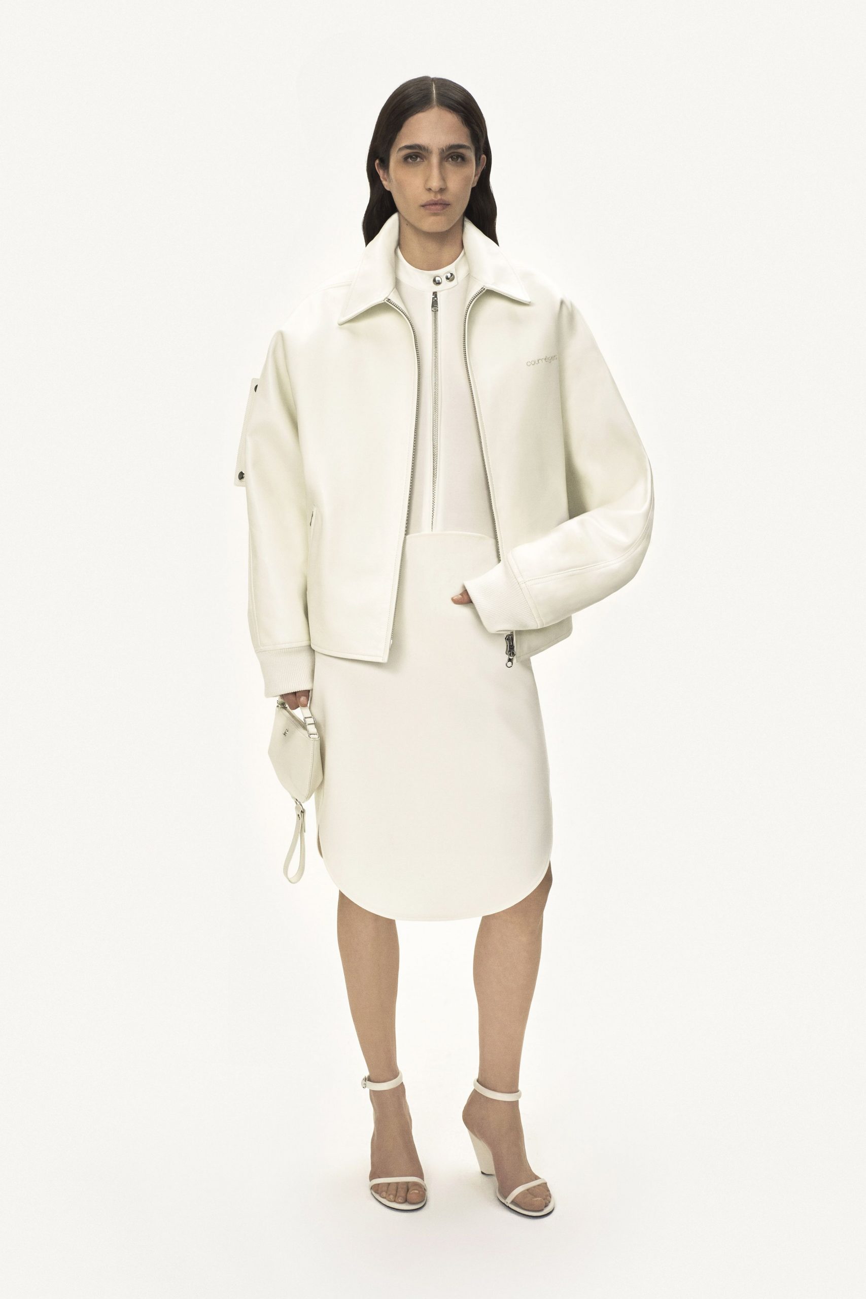 white oversized leather jacket