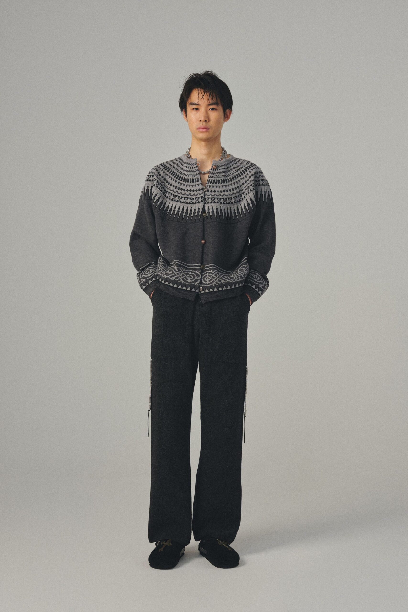 fair isle knit cardigan