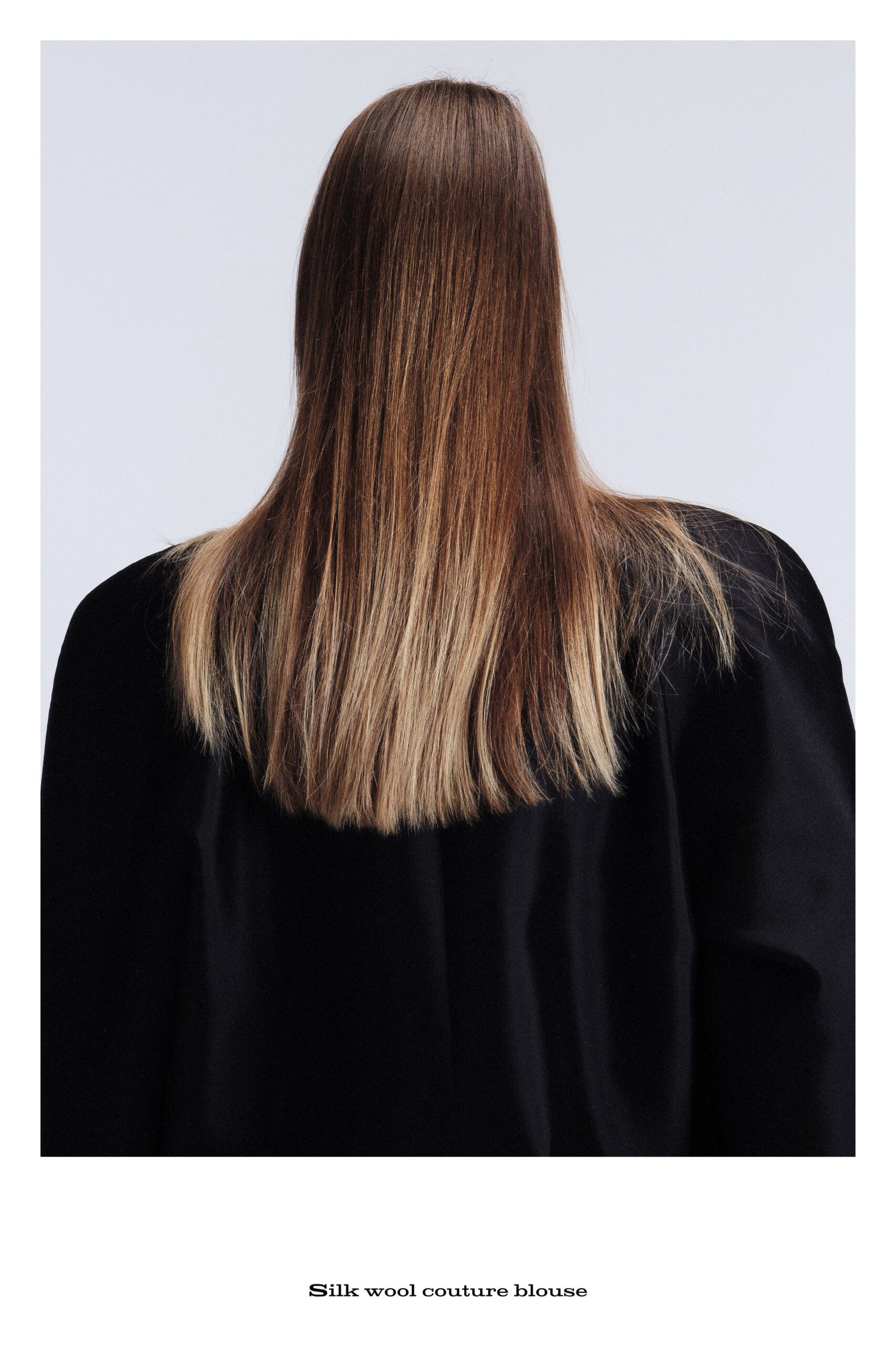 black silk wool blouse