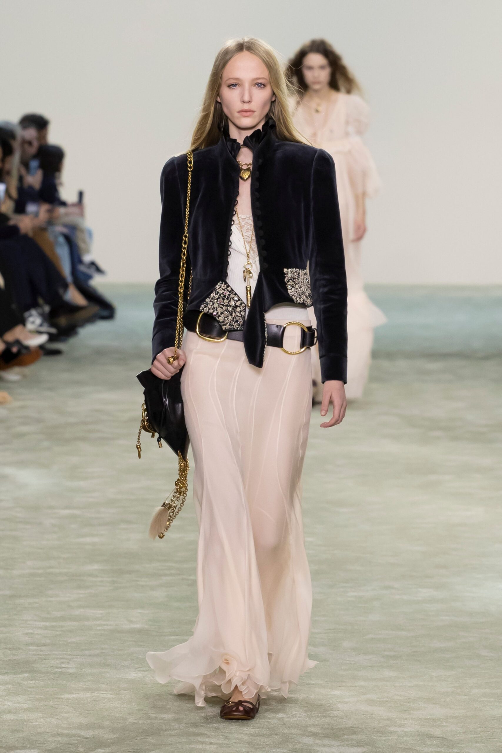 black velvet jacket pink silk dress