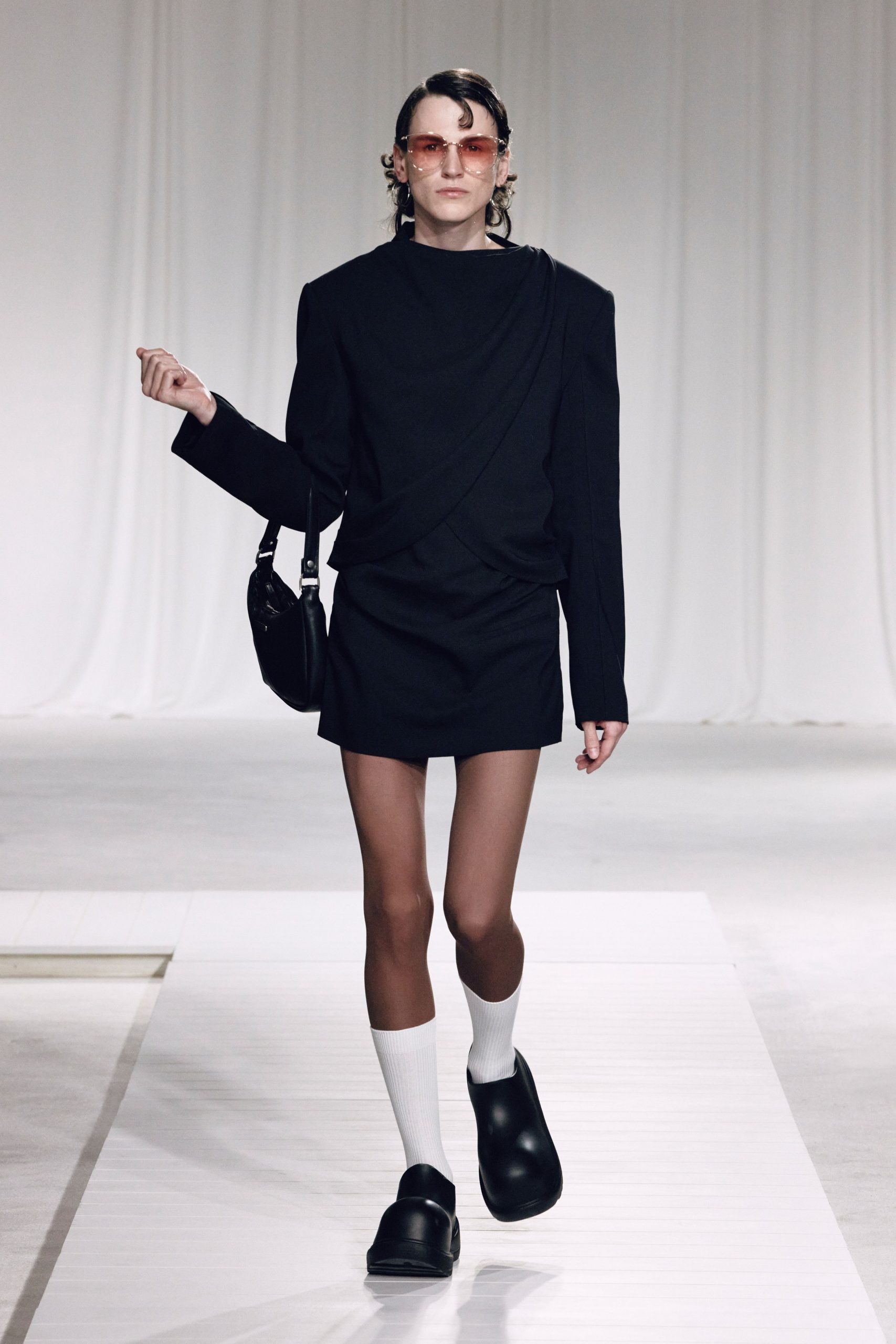 black fitted mini dress