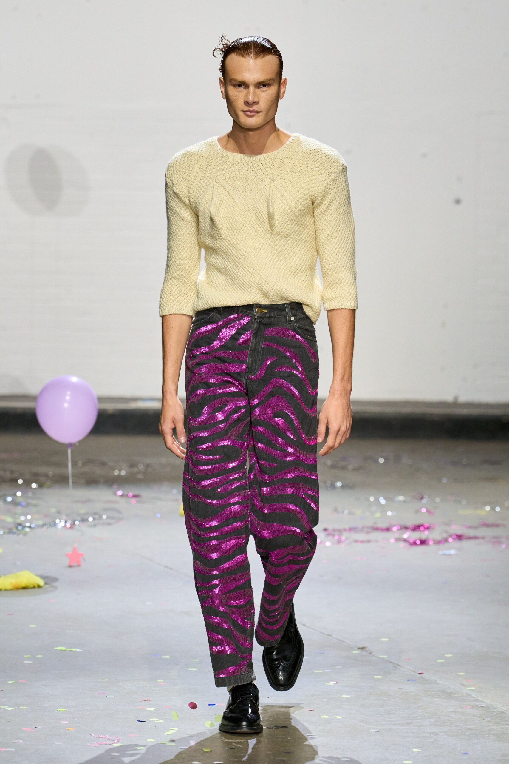 yellow cotton long-sleeve collared fitted sweater
