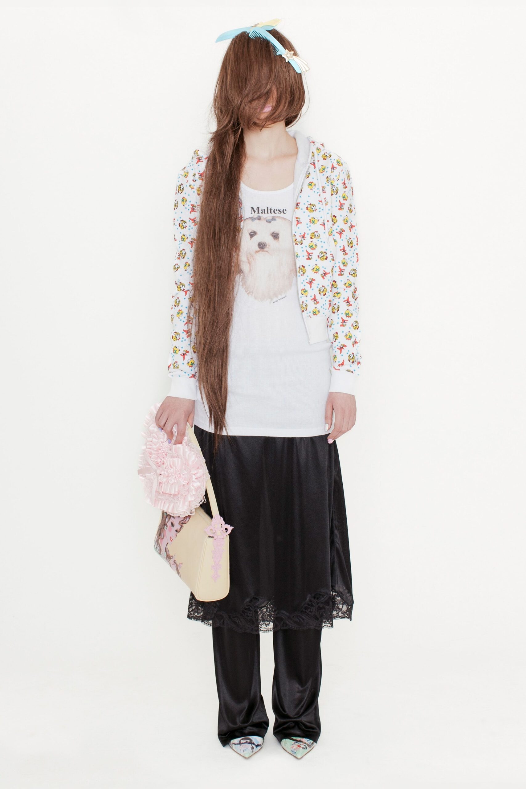 floral jacket with tank-top and skirt