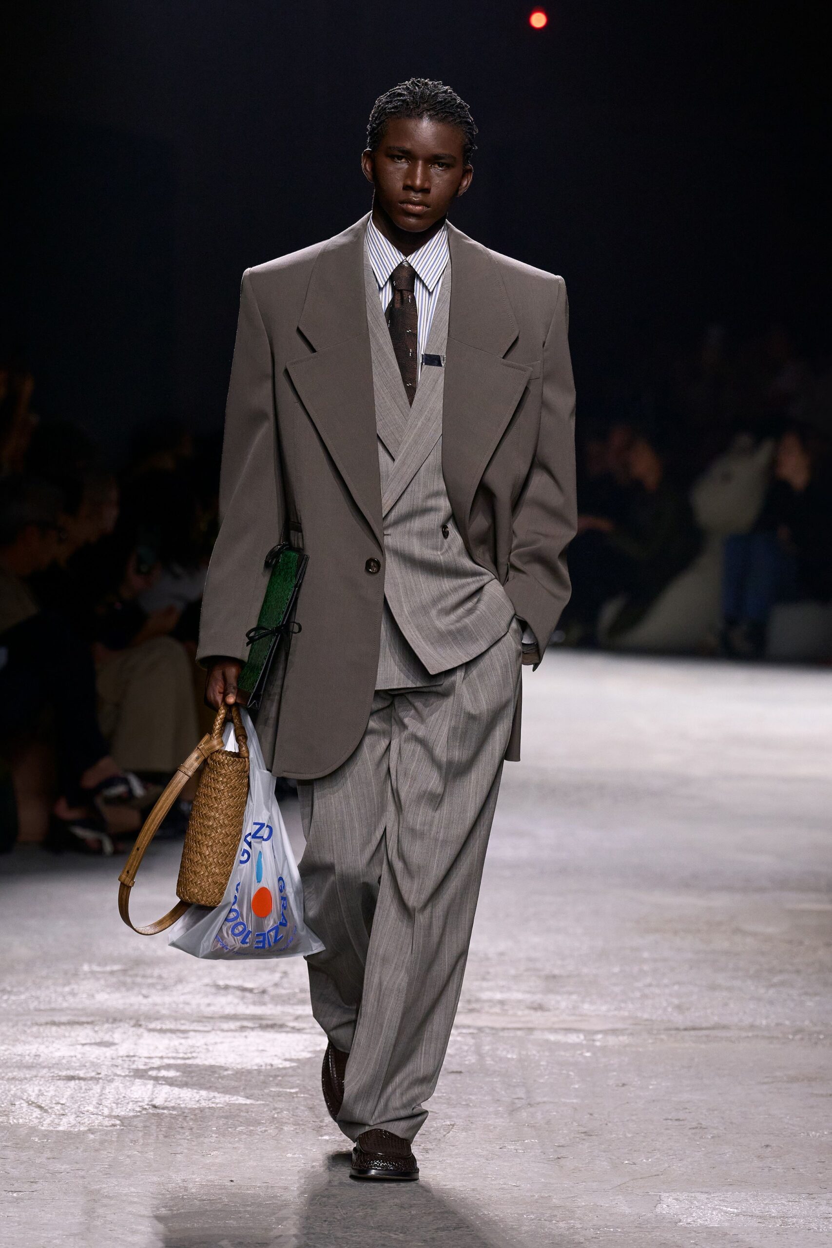 gray tailored suit with white shirt
