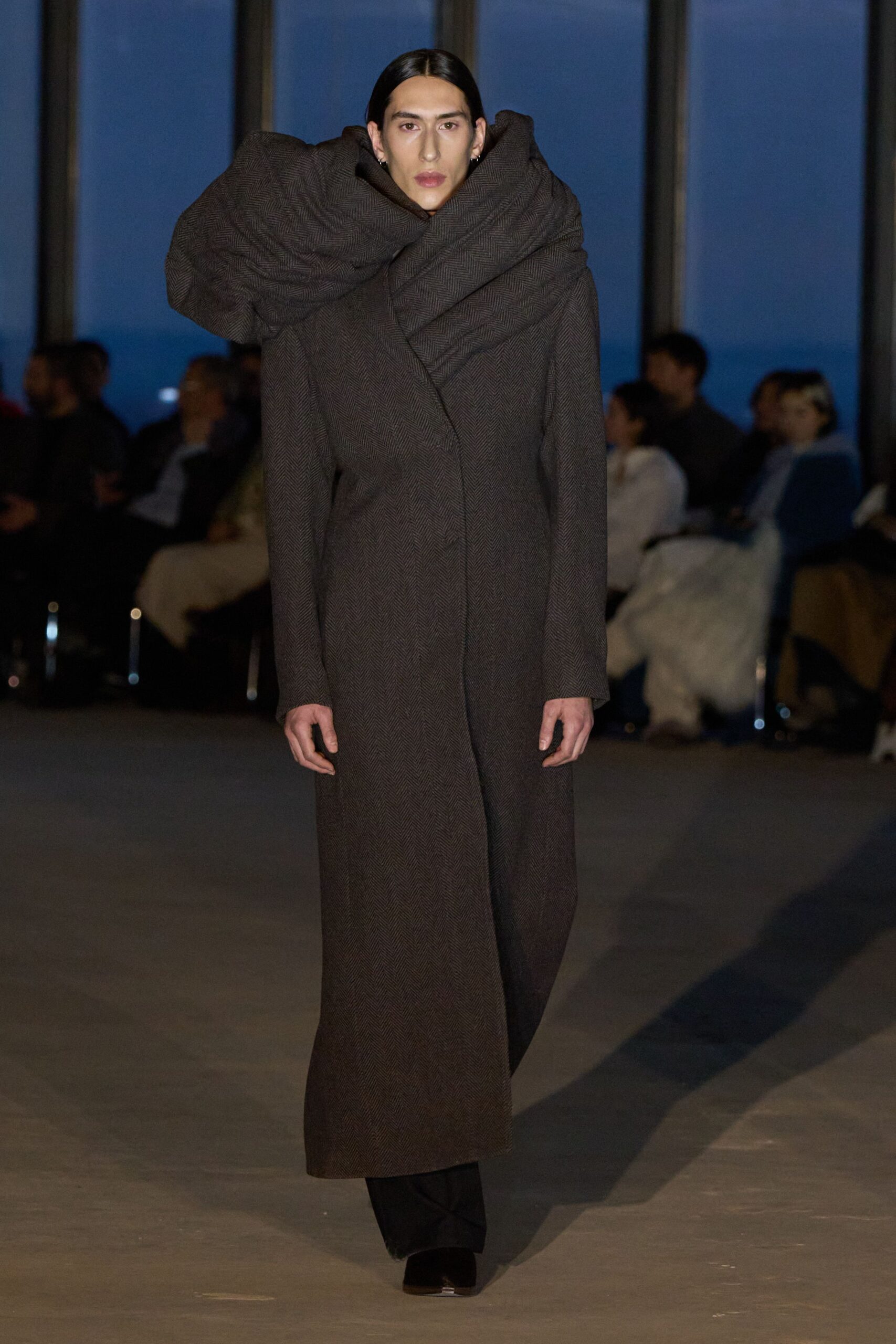 gray wool relaxed coat