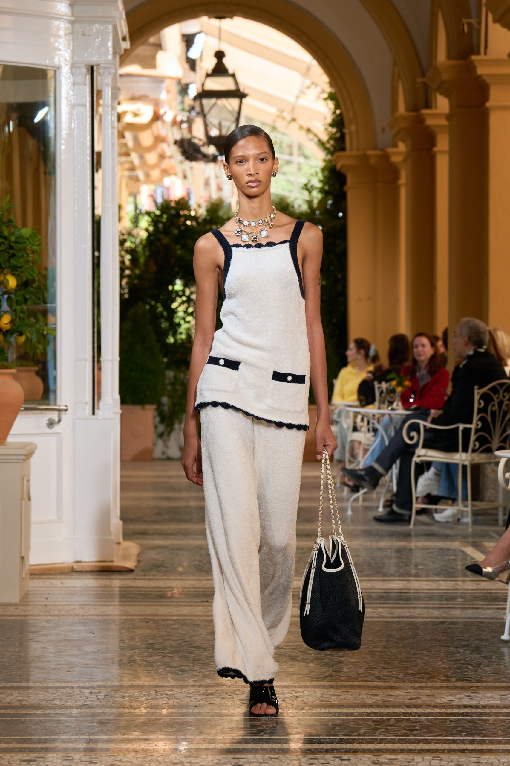 white knit relaxed wide-leg textured maxi pants