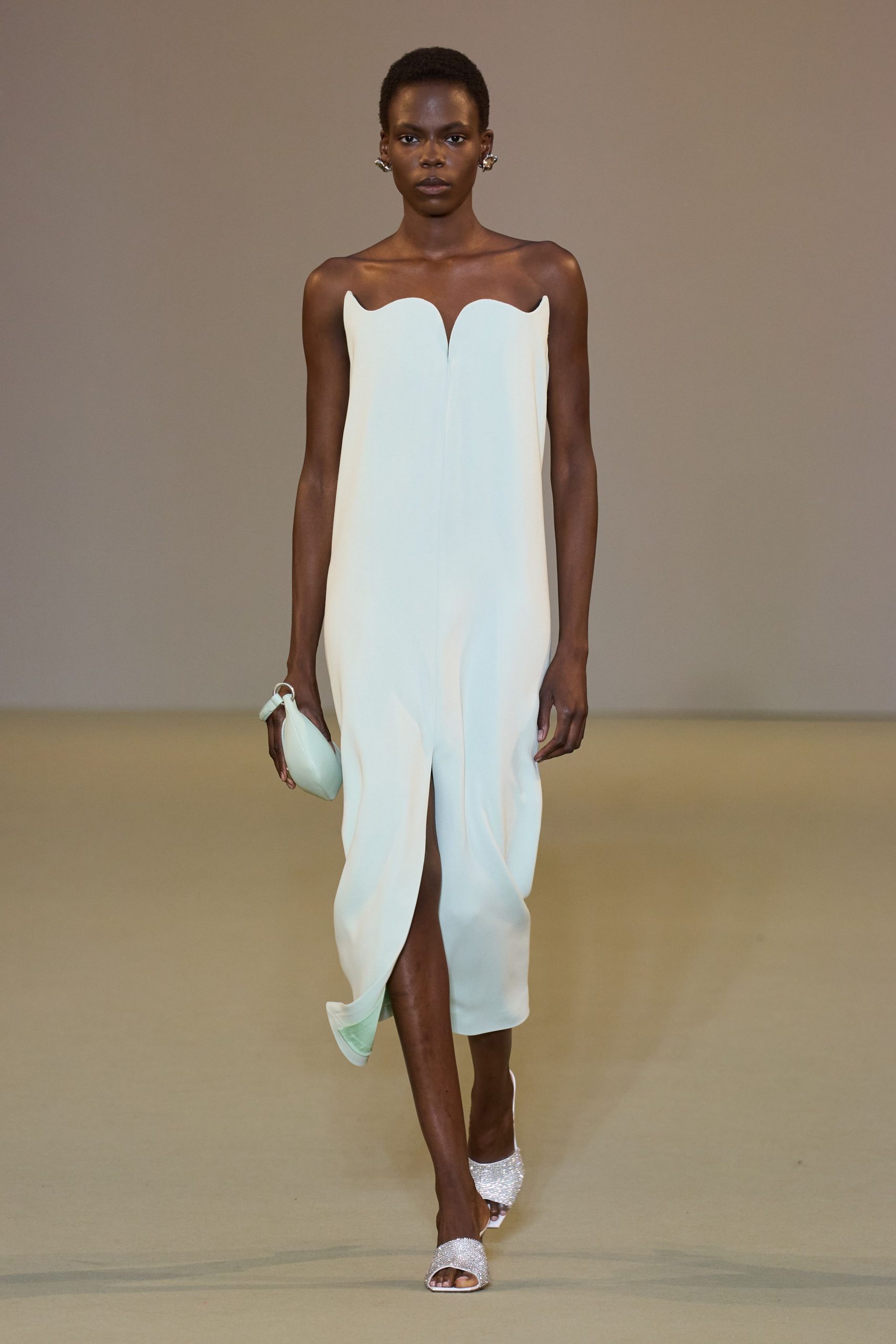 white silk sleeveless midi dress
