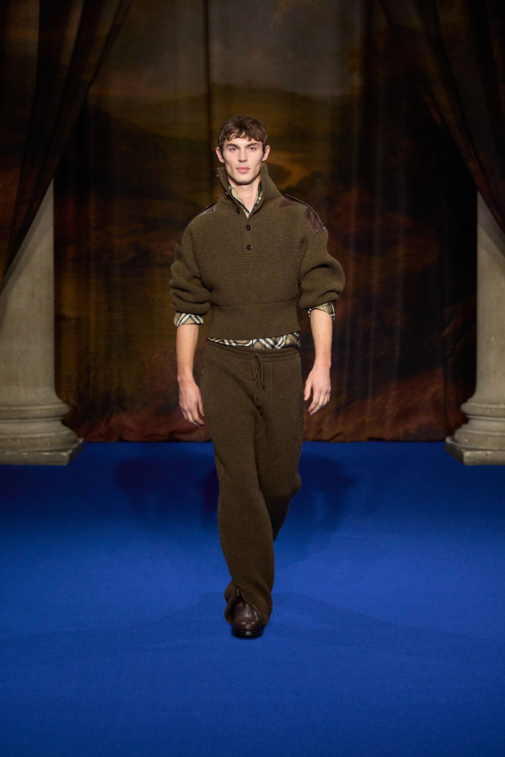 brown wool sweater and pants