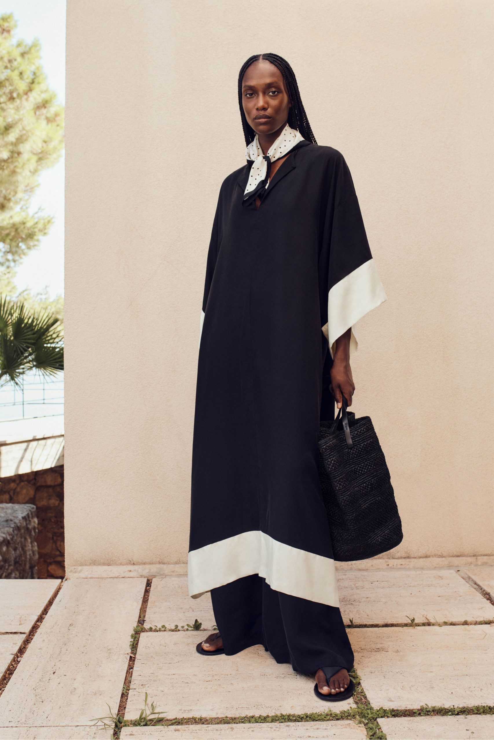 black and white maxi dress