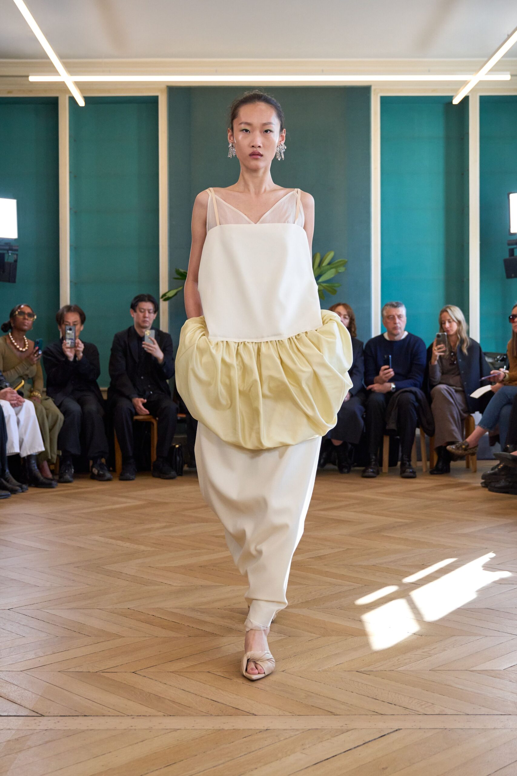white and yellow relaxed dress