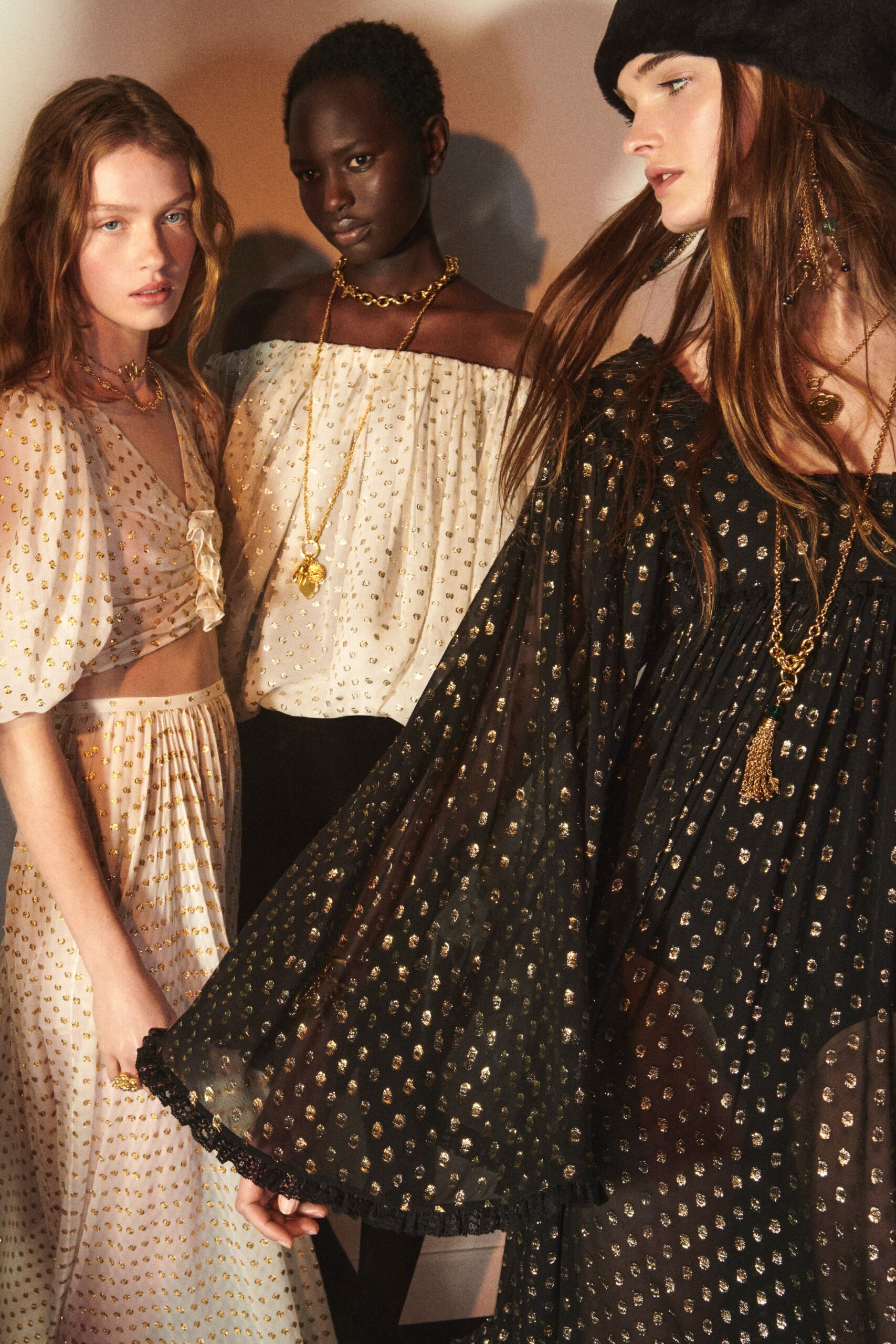 embroidered chiffon tops and dress