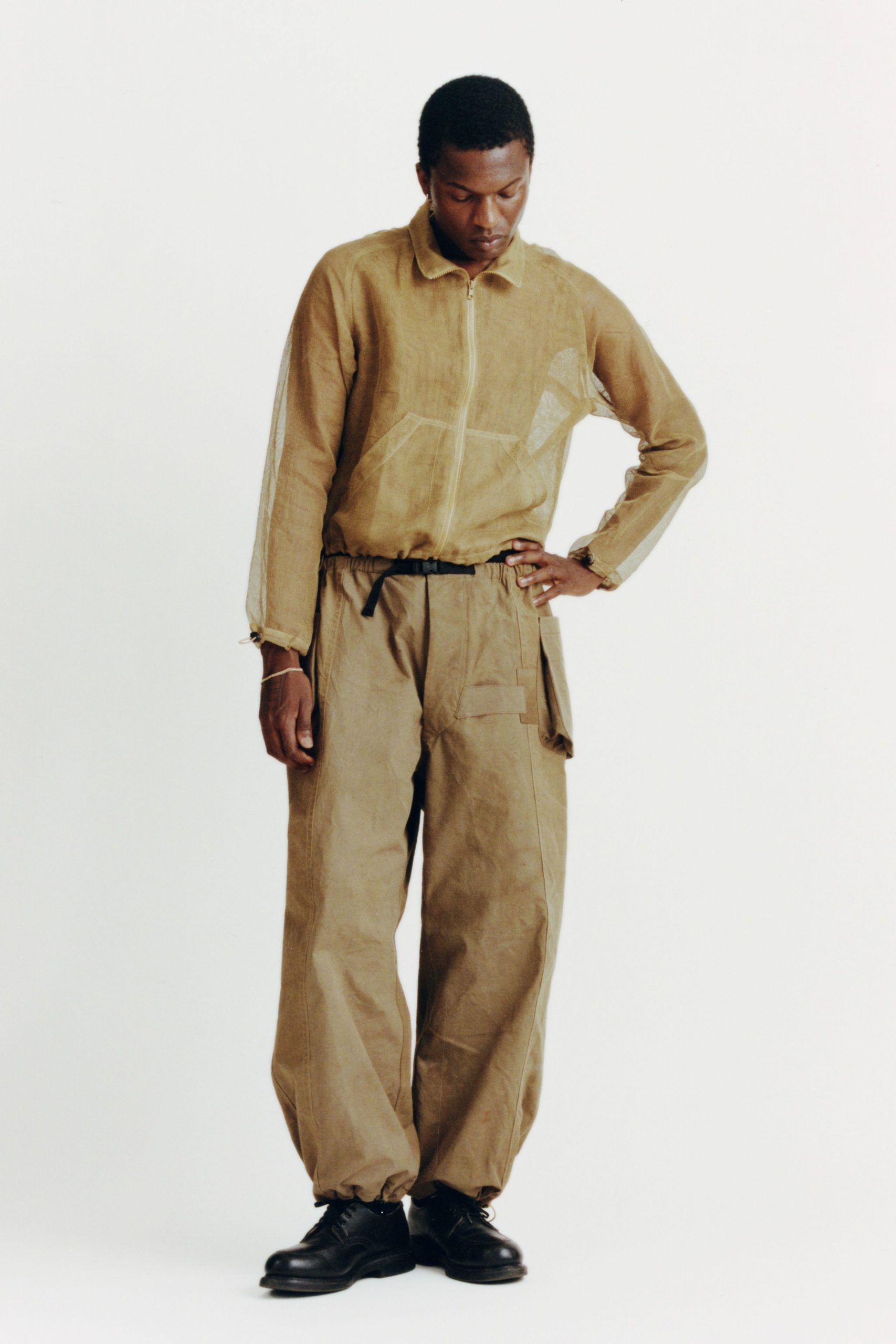 beige relaxed shirt and pants