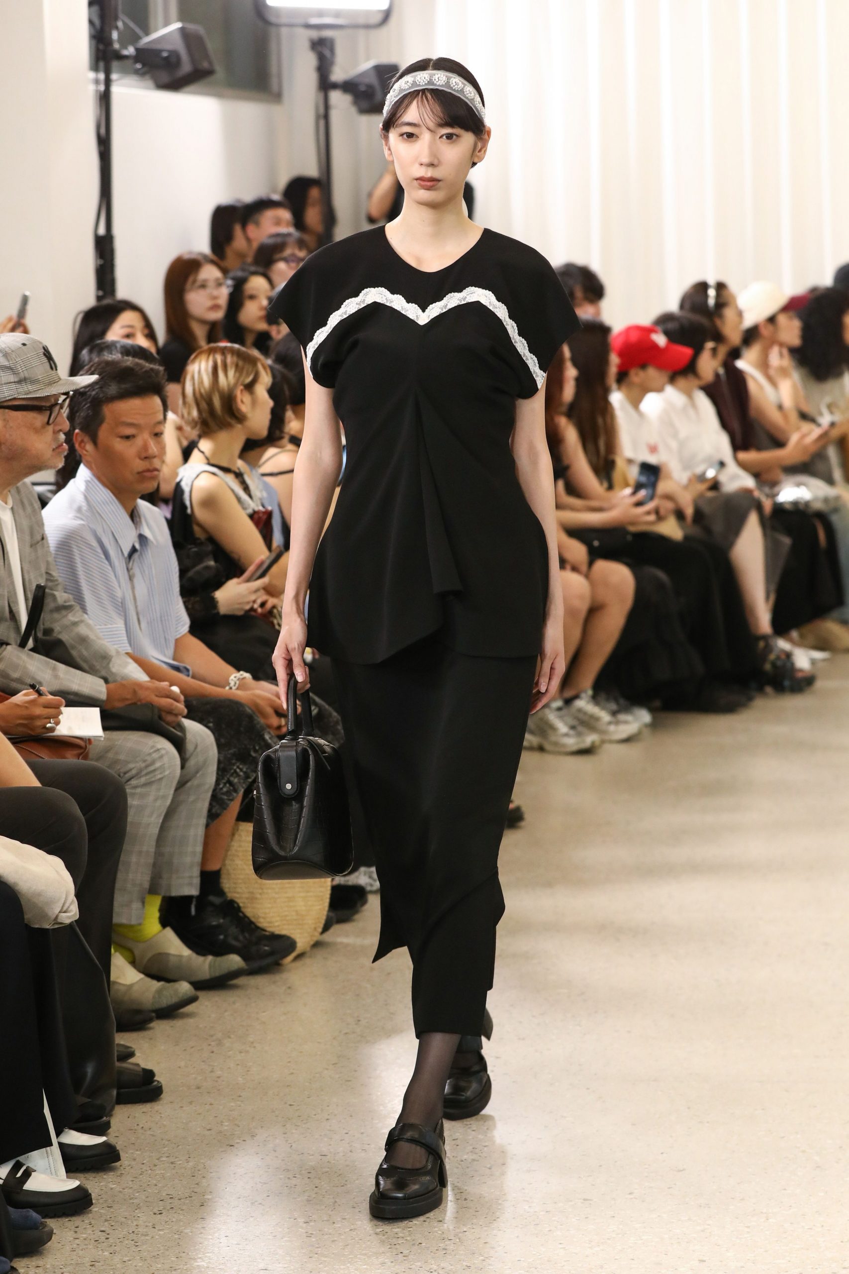 black fitted top and pants