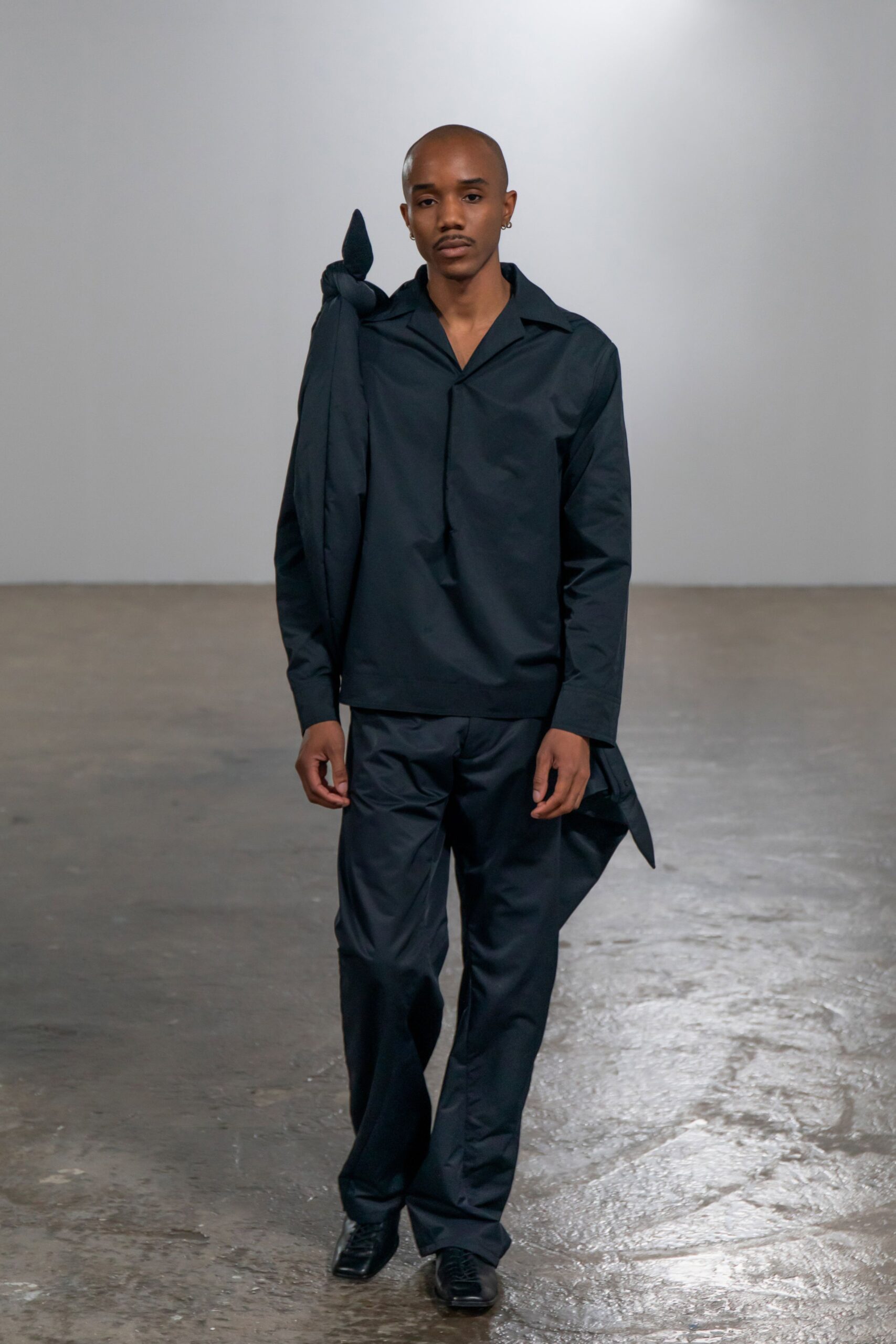 black relaxed shirt and pants