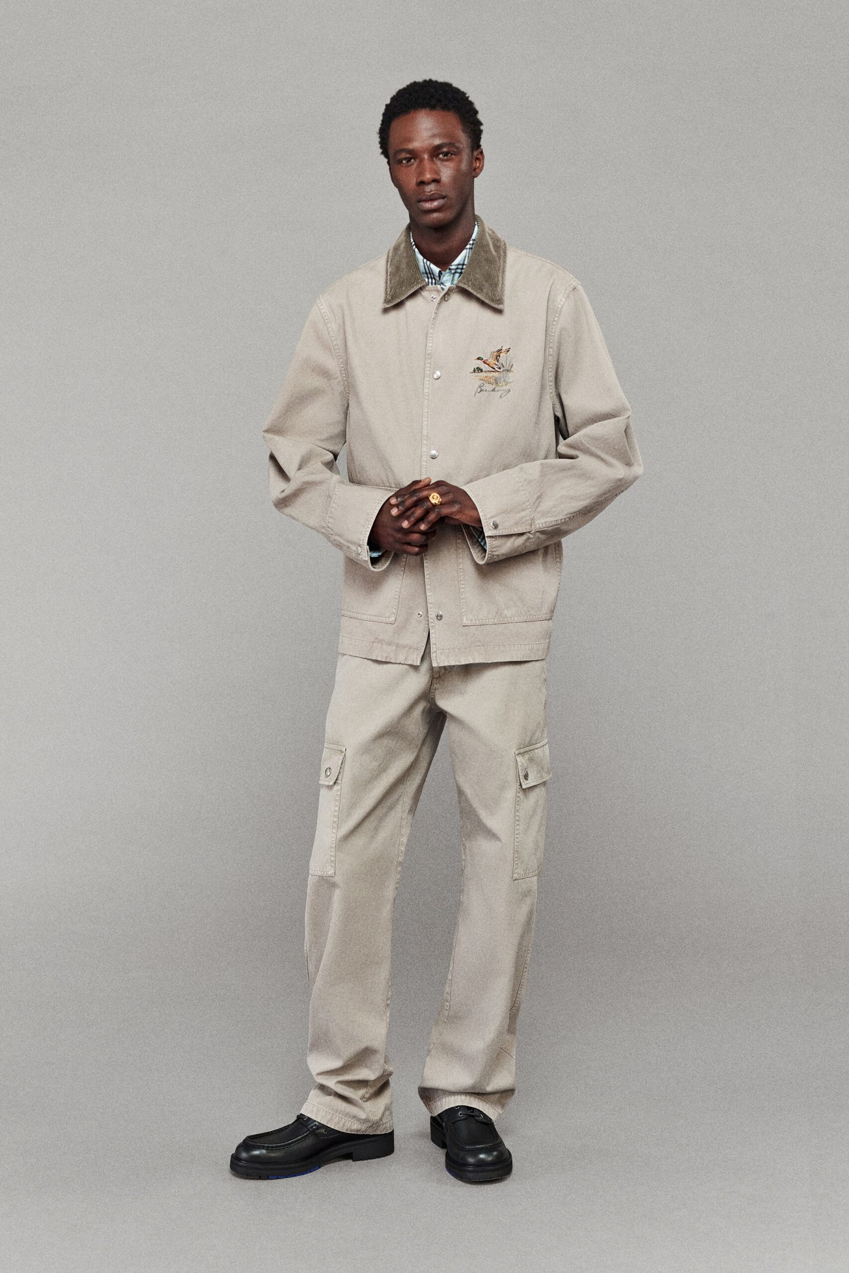 beige relaxed jacket and pants