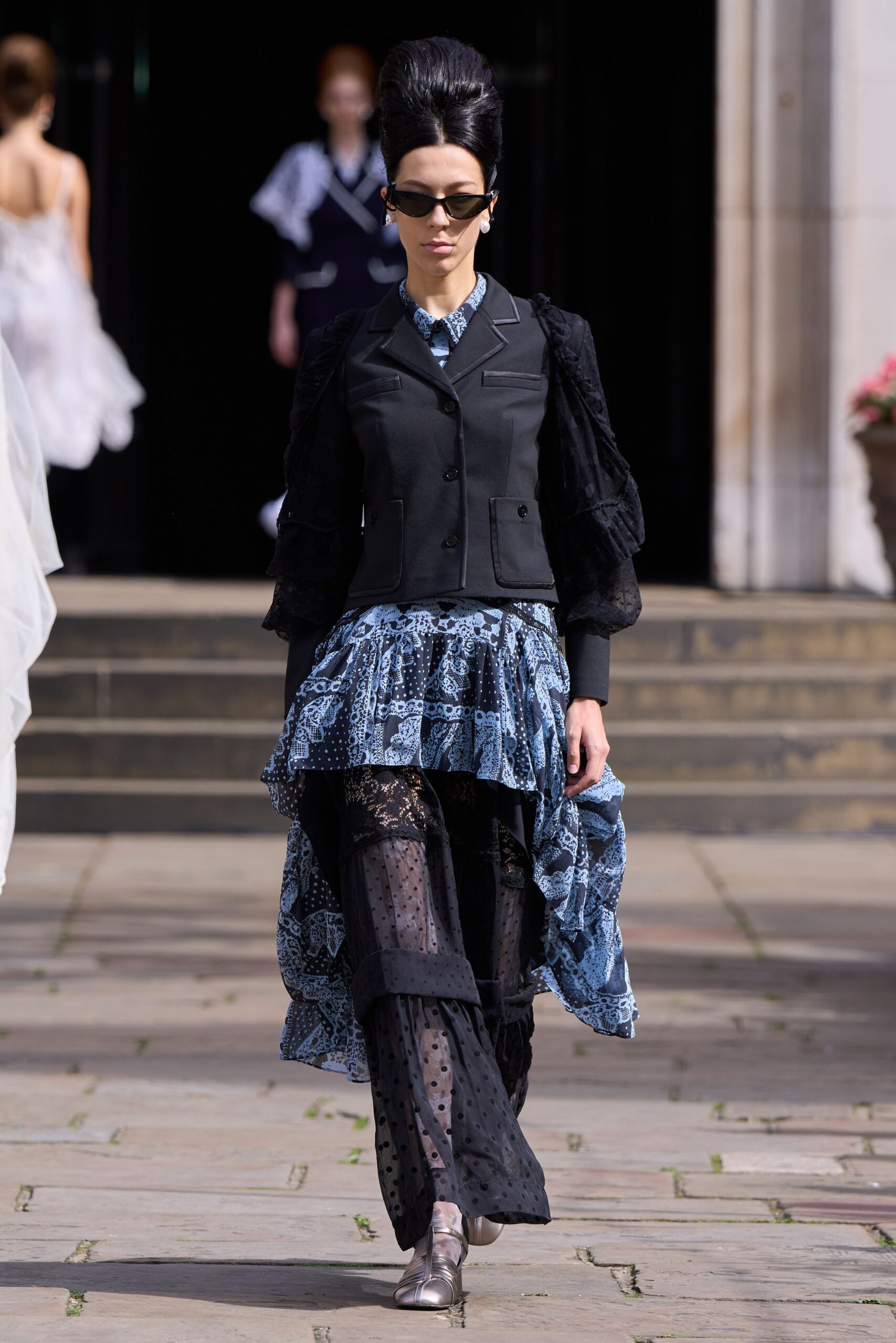 black cotton slim pleated pants