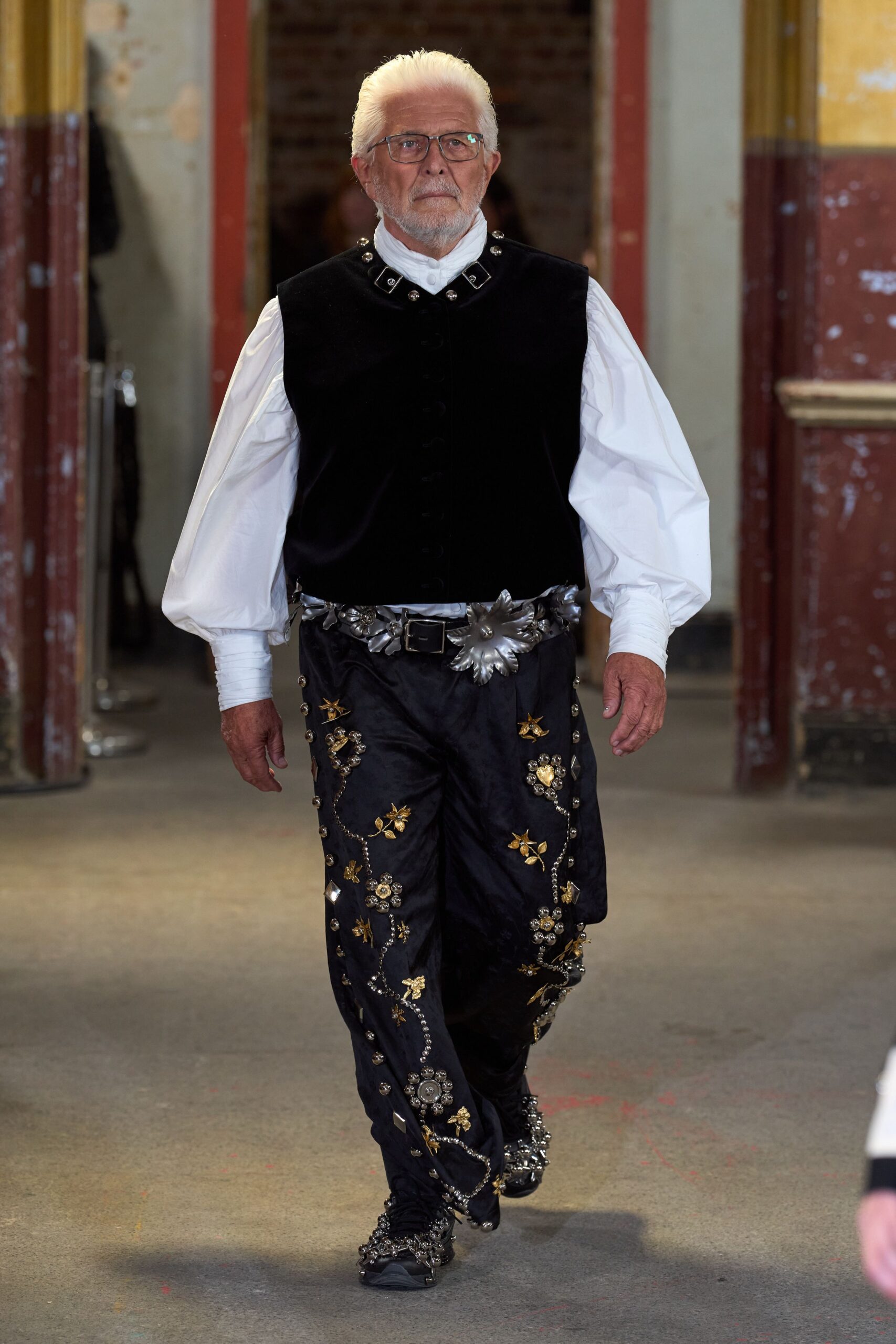 black velvet vest with white shirt