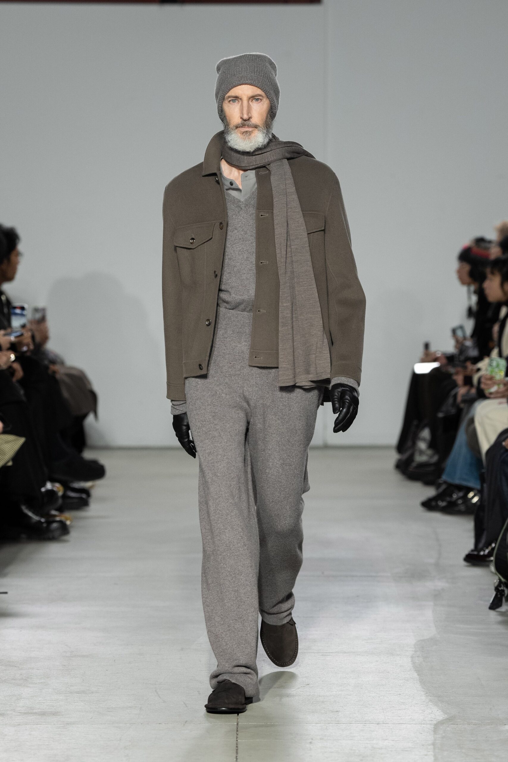 gray wool jacket with pants
