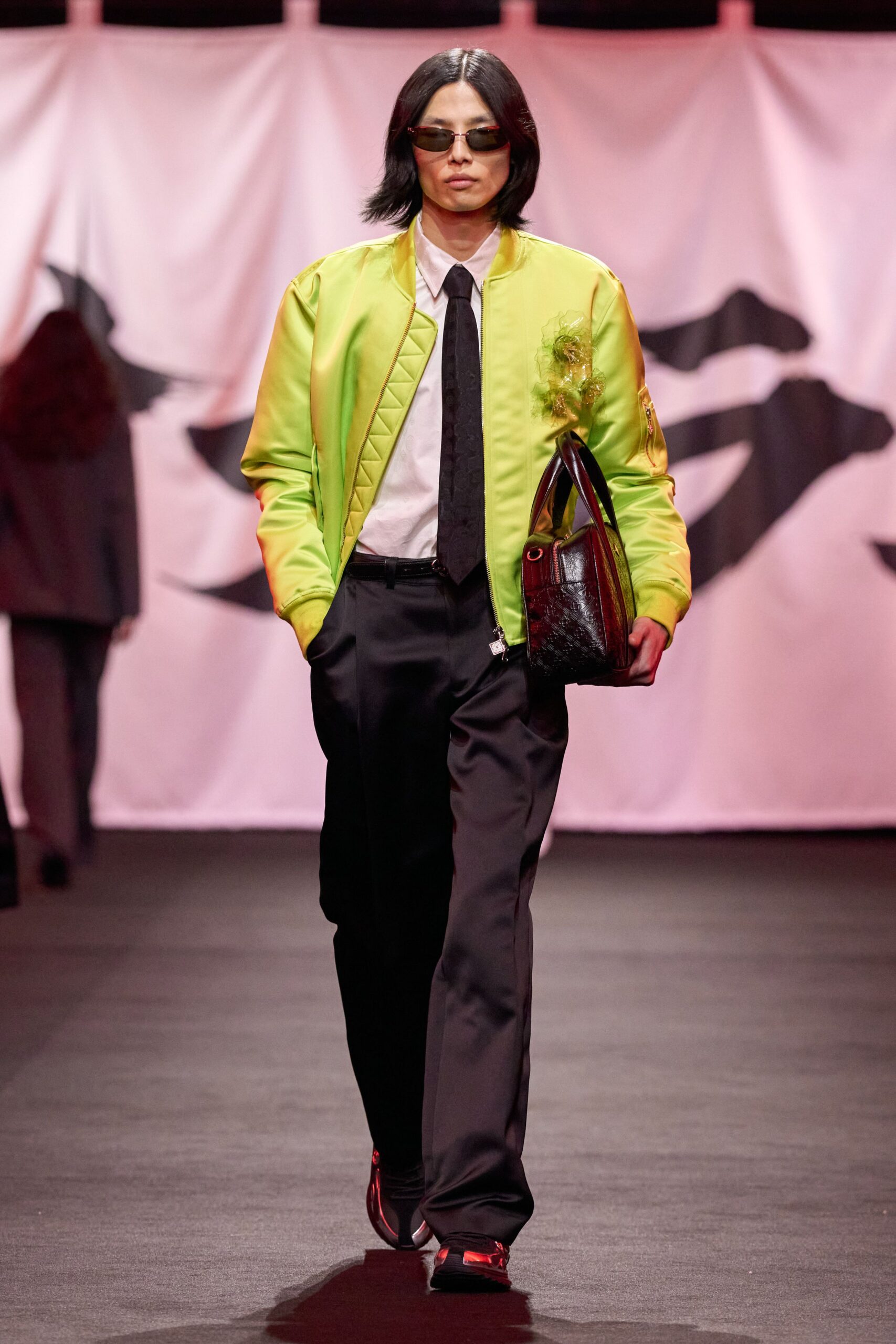 green satin relaxed jacket