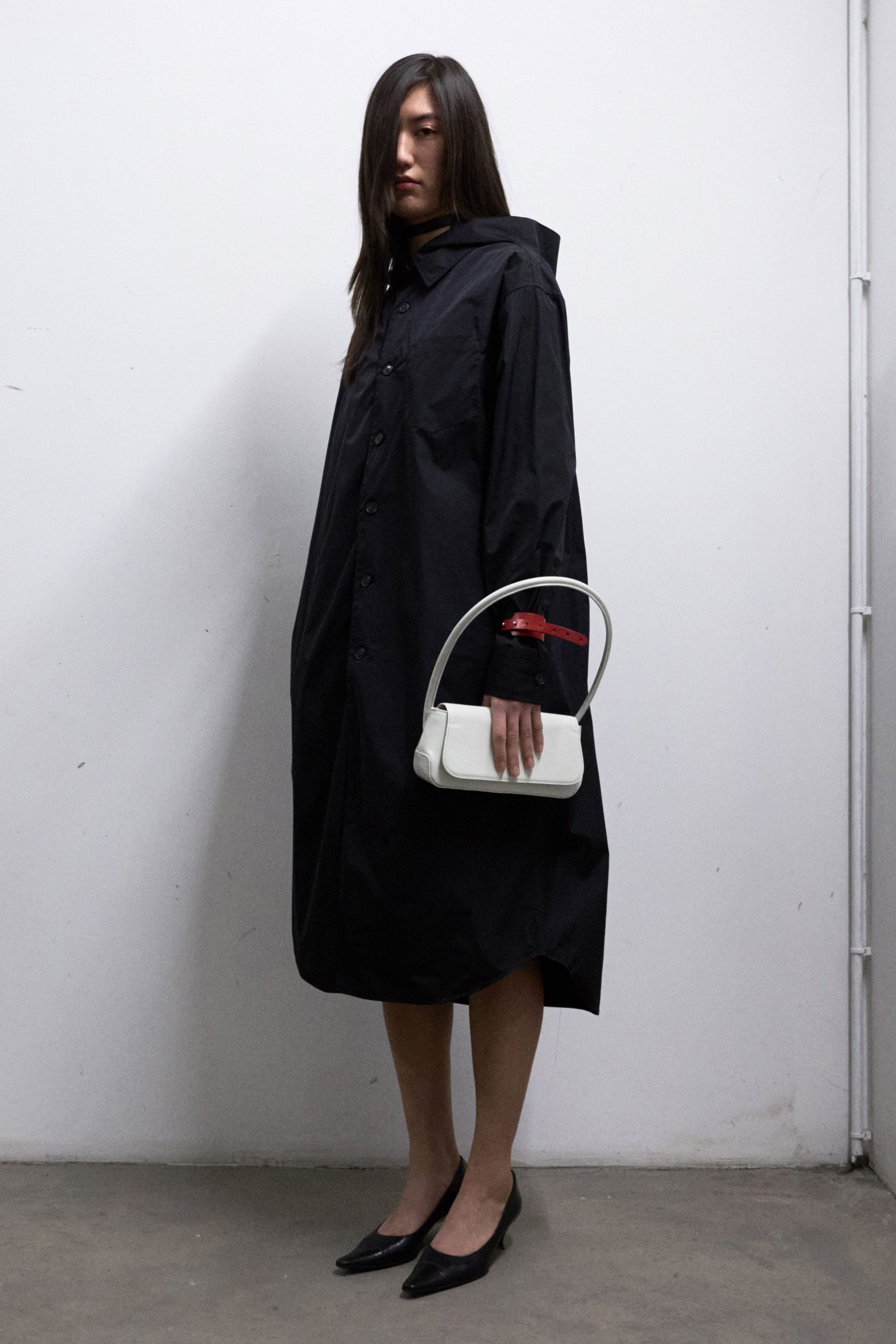 white leather structured bag