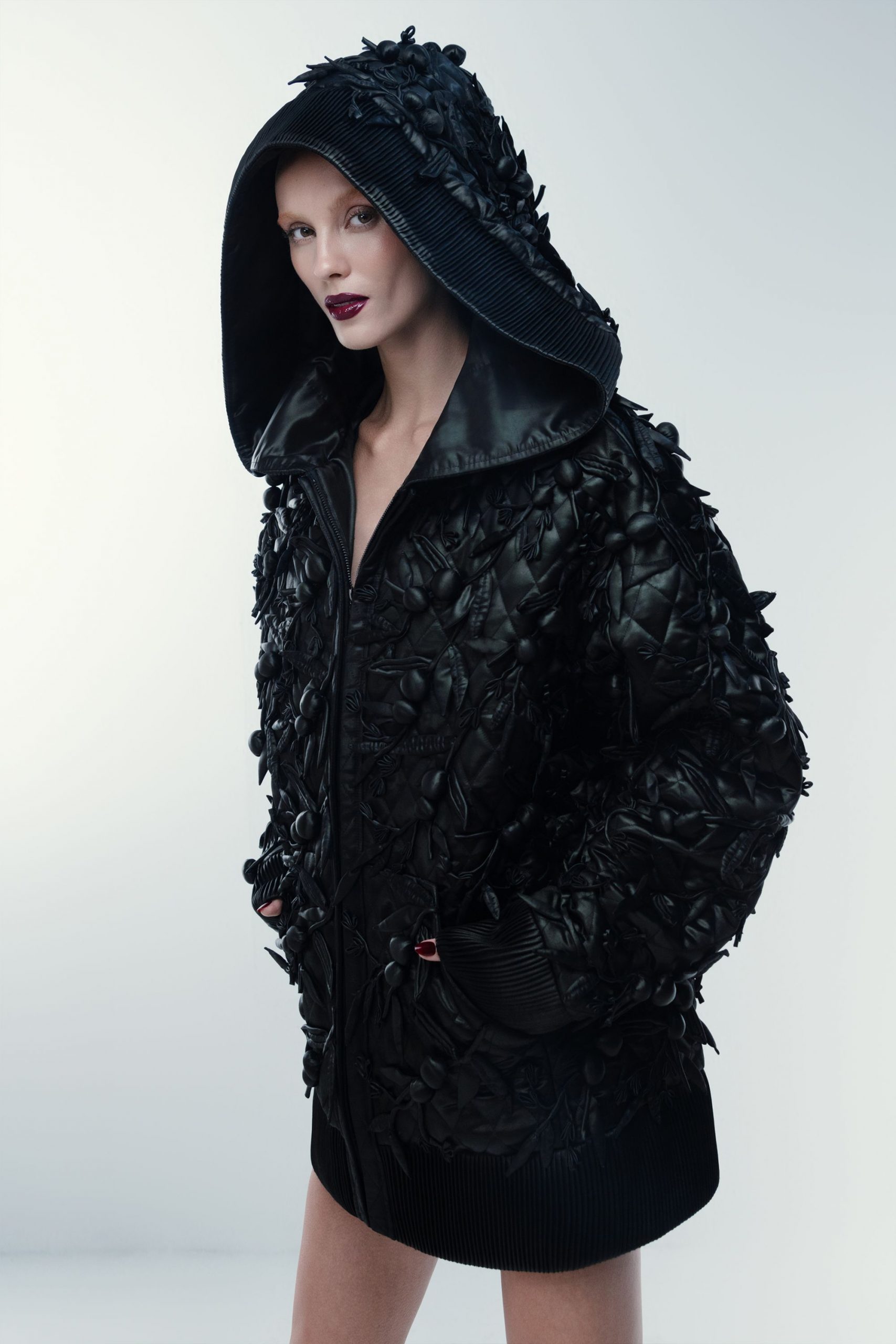 black embellished leather jacket
