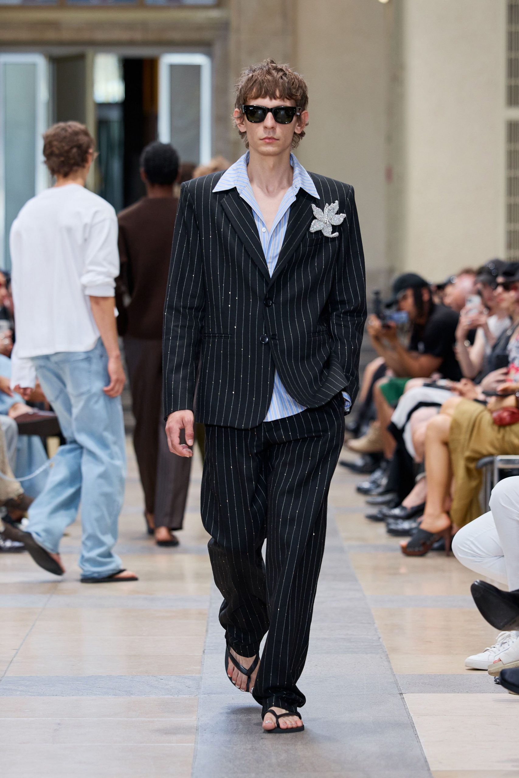 black and white tailored suit