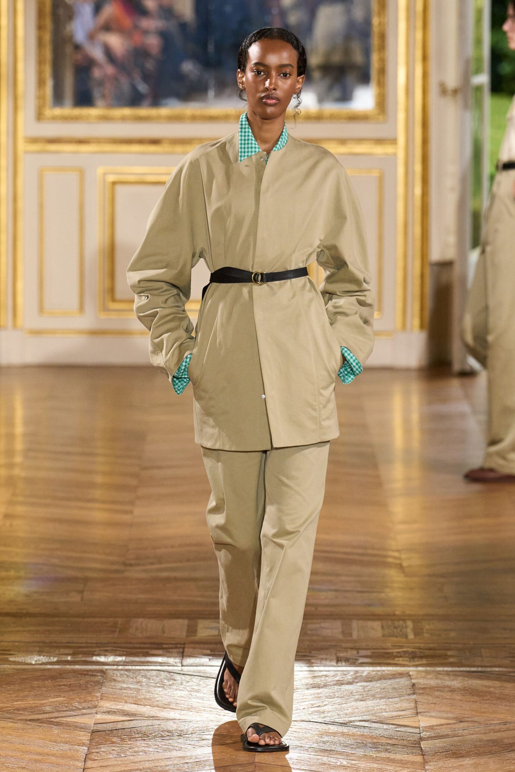 beige relaxed jacket and pants